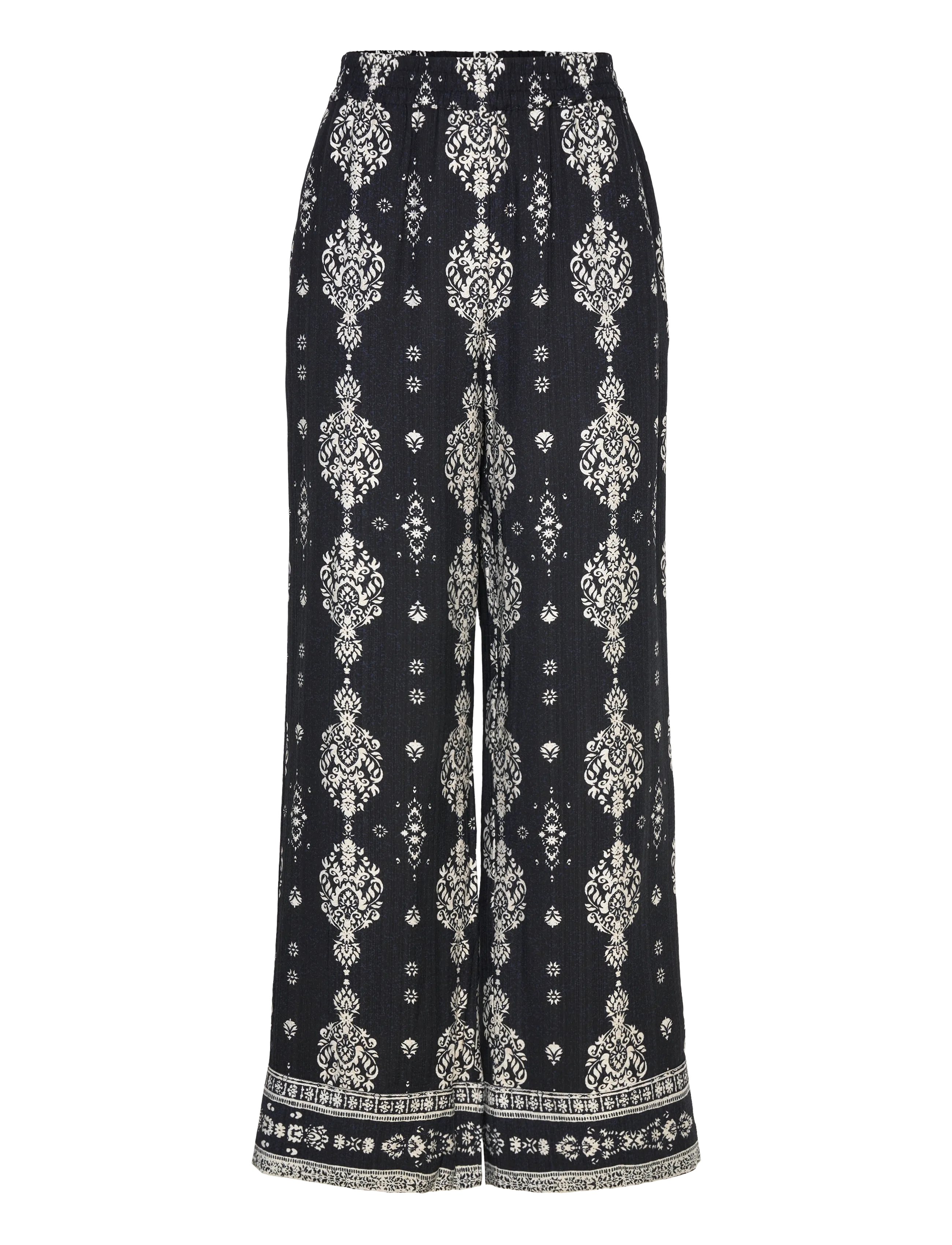 FREE/QUENT FQTILLY-PANTS - Freequent - BLACK W. STAR OFF-WHITE / black