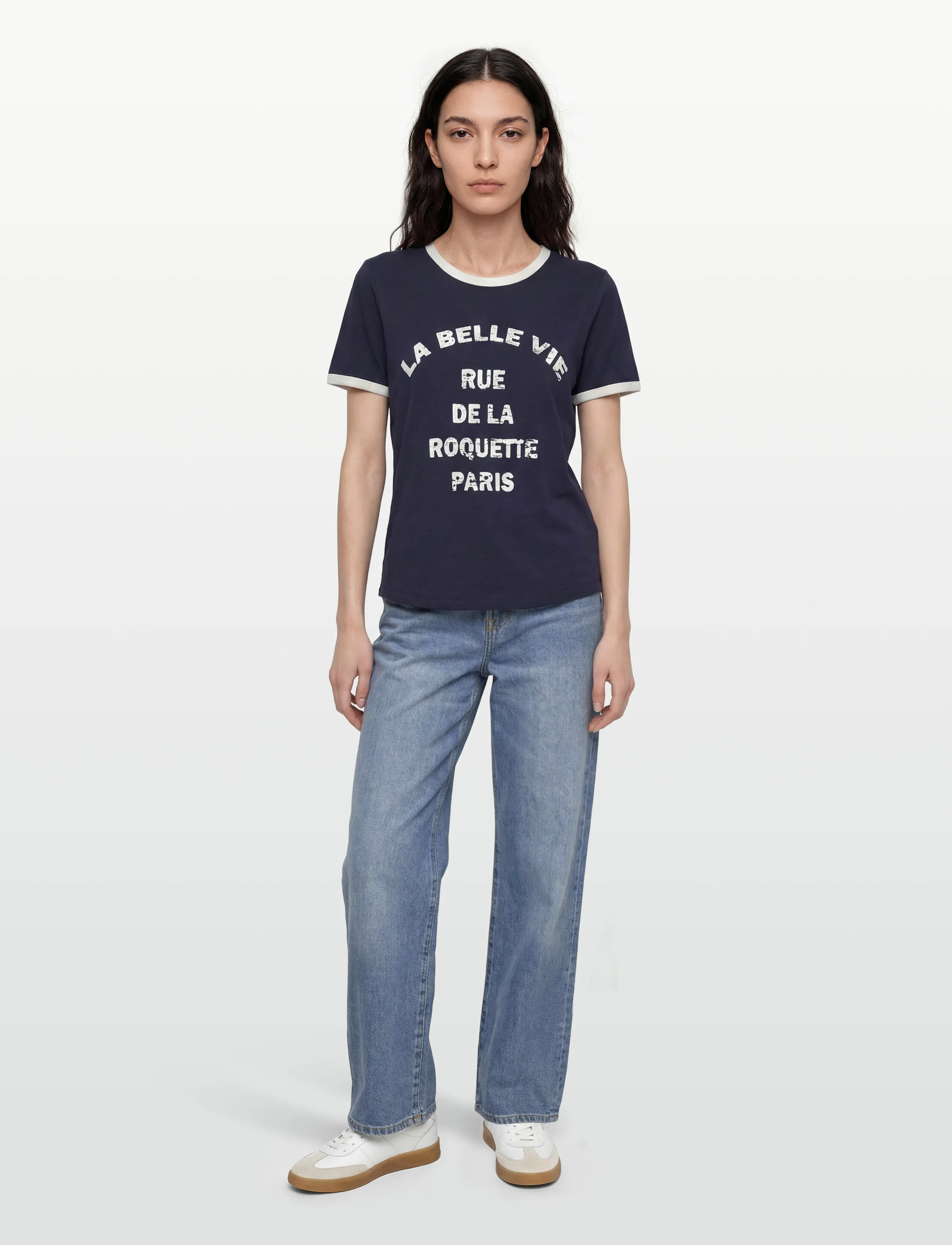 FREE/QUENT Fqfenjal-Tee, S, Navy, T-Shirts & Toppe > Kortærmede, Dame