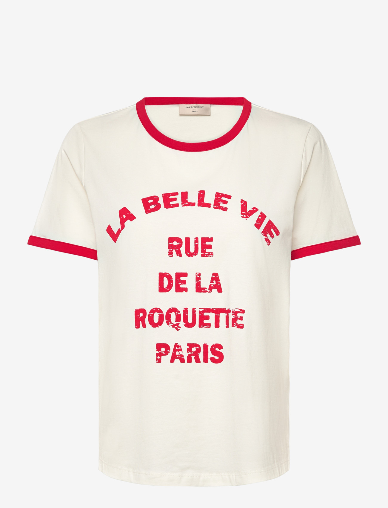 FREE/QUENT - FQFENJAL-TEE - t-shirts - star off-white w. true red - 1