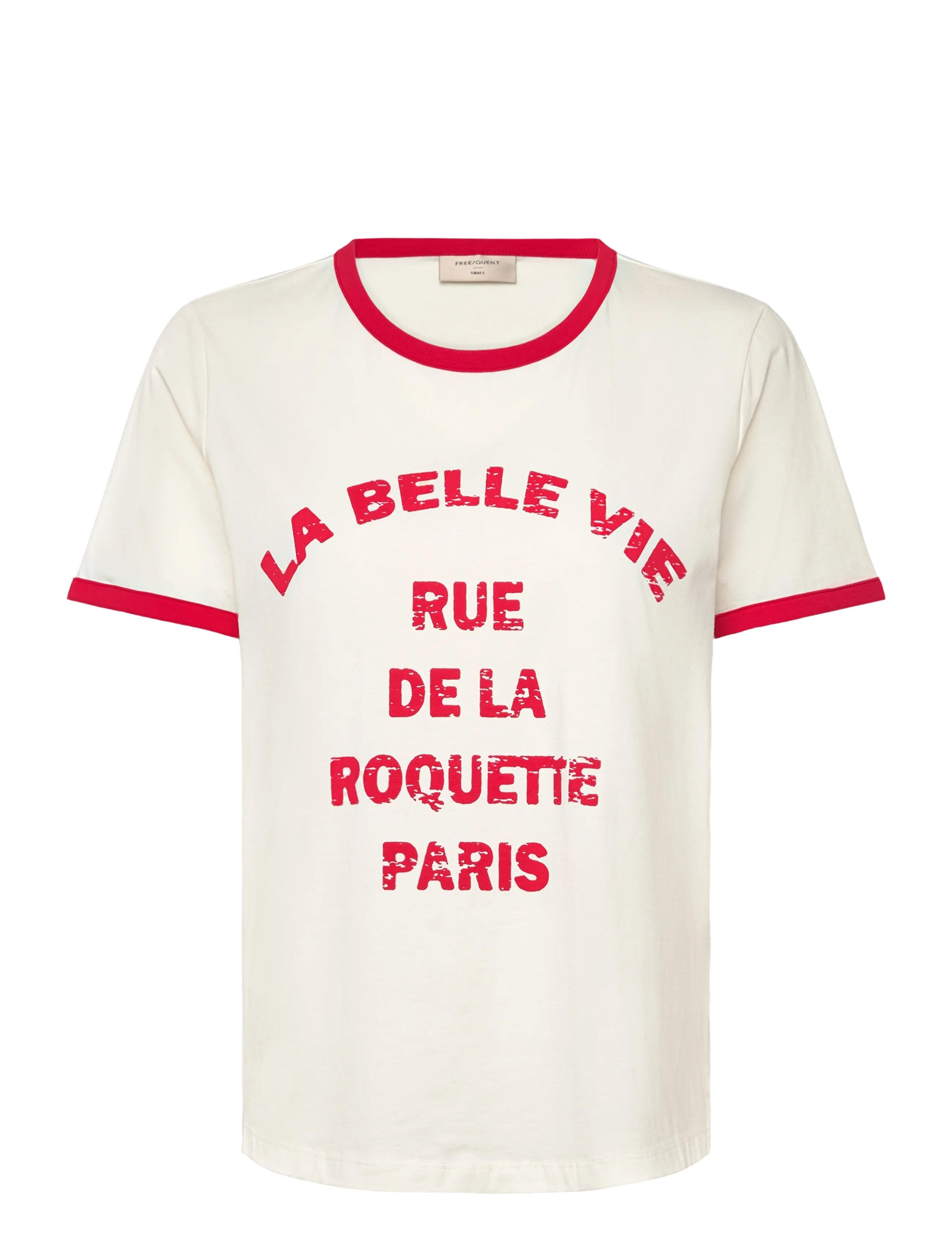 FREE/QUENT FQFENJAL-TEE - FREE|QUENT - STAR OFF-WHITE W. TRUE RED / cream