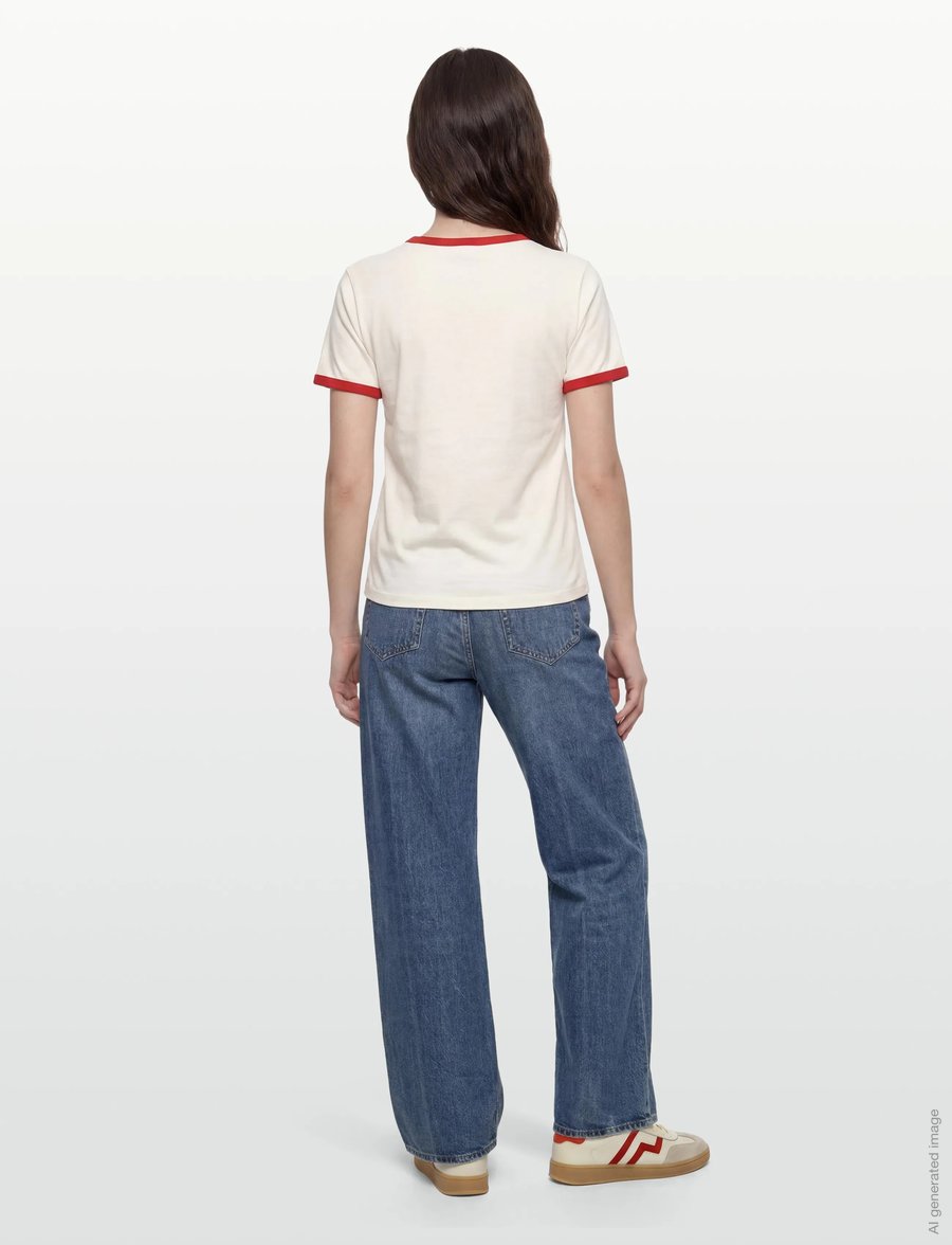 FREE/QUENT - FQFENJAL-TEE - t-shirts - star off-white w. true red - 4