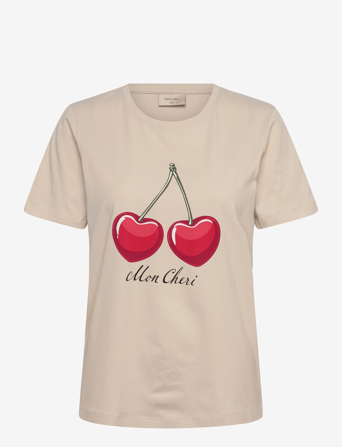 FREE/QUENT - FQFENJAL-TEE - t-shirts - moonbeam w. true red - 1