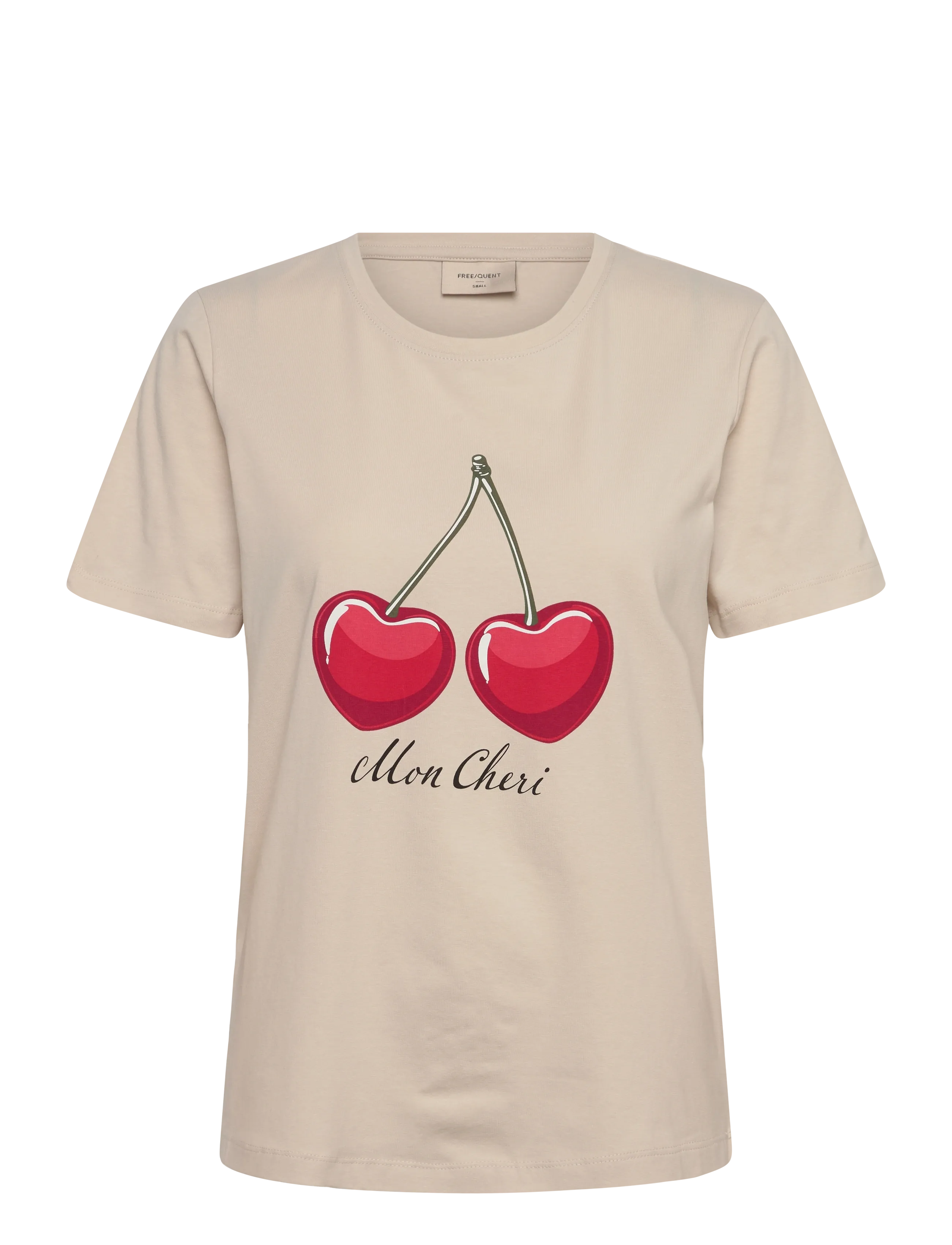 FREE/QUENT FQFENJAL-TEE - Freequent - MOONBEAM W. TRUE RED / beige