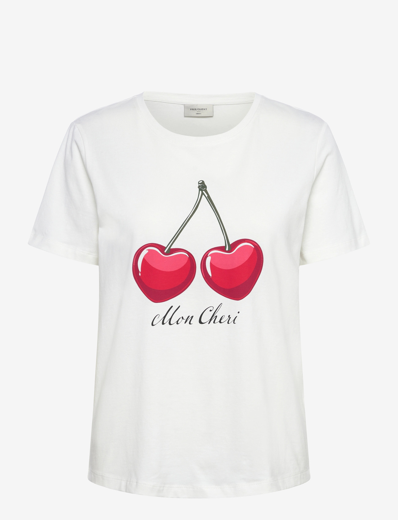 FREE/QUENT - FQFENJAL-TEE - t-shirts - star off-white w. true red - 1