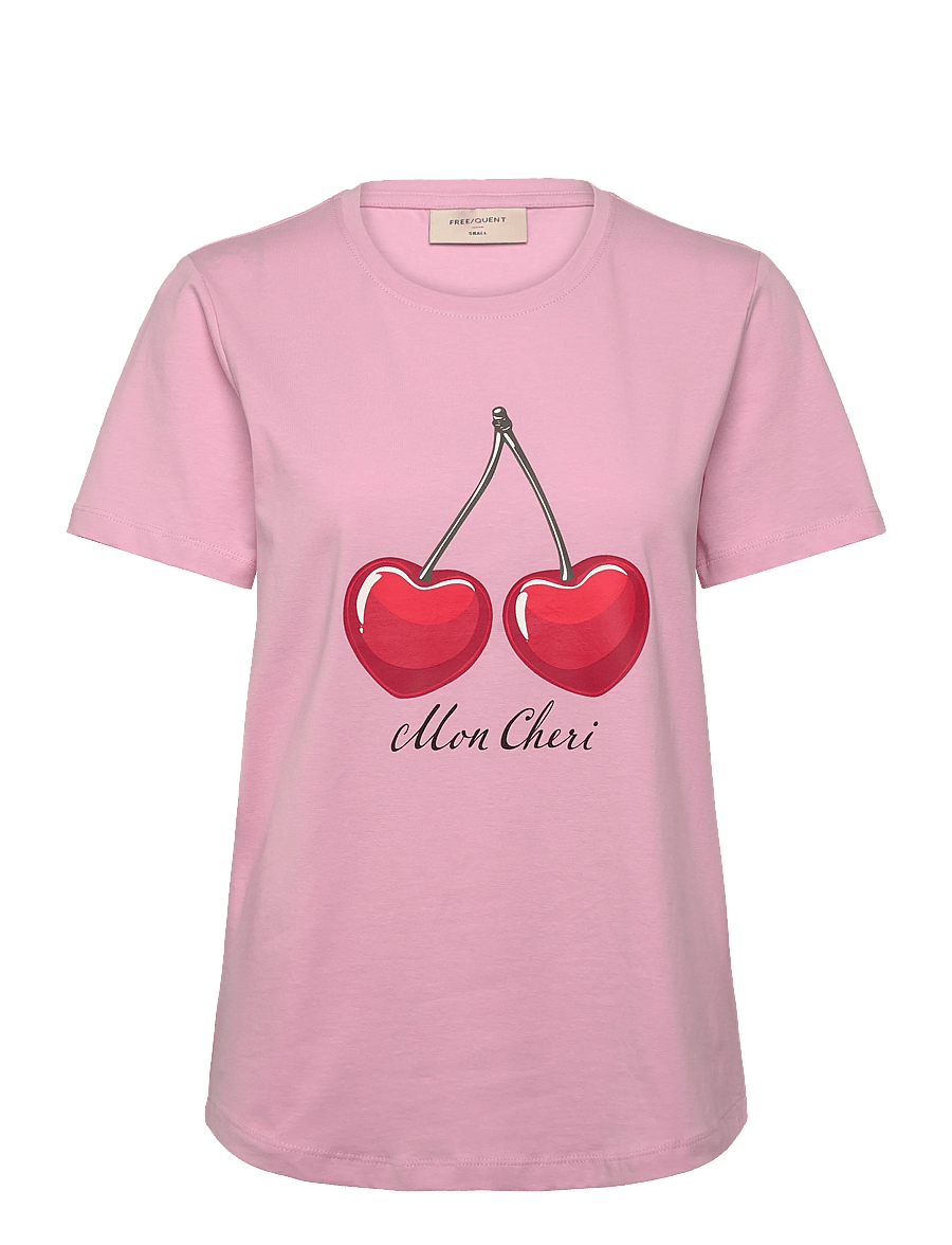 FREE/QUENT - FQFENJAL-TEE - t-shirts - sweet lilac w. true red - 0