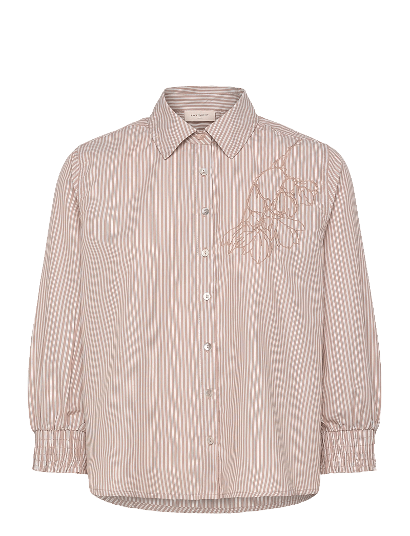 FREE/QUENT - FQEVALINA-SHIRT - langärmlige hemden - silver mink w. star off-white - 1