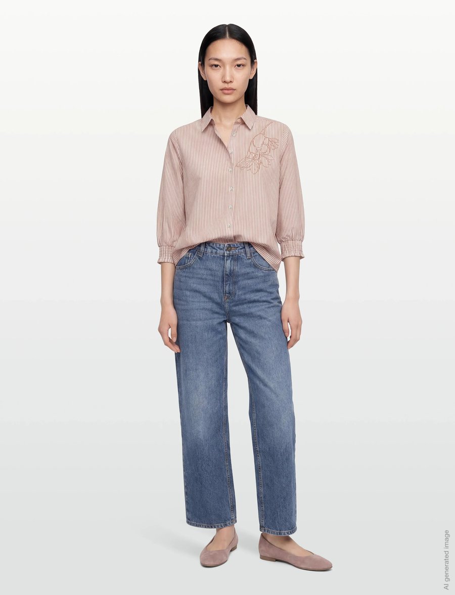 FREE/QUENT - FQESEVALINA-SHIRT - langärmlige hemden - silver mink w. star off-white - 0