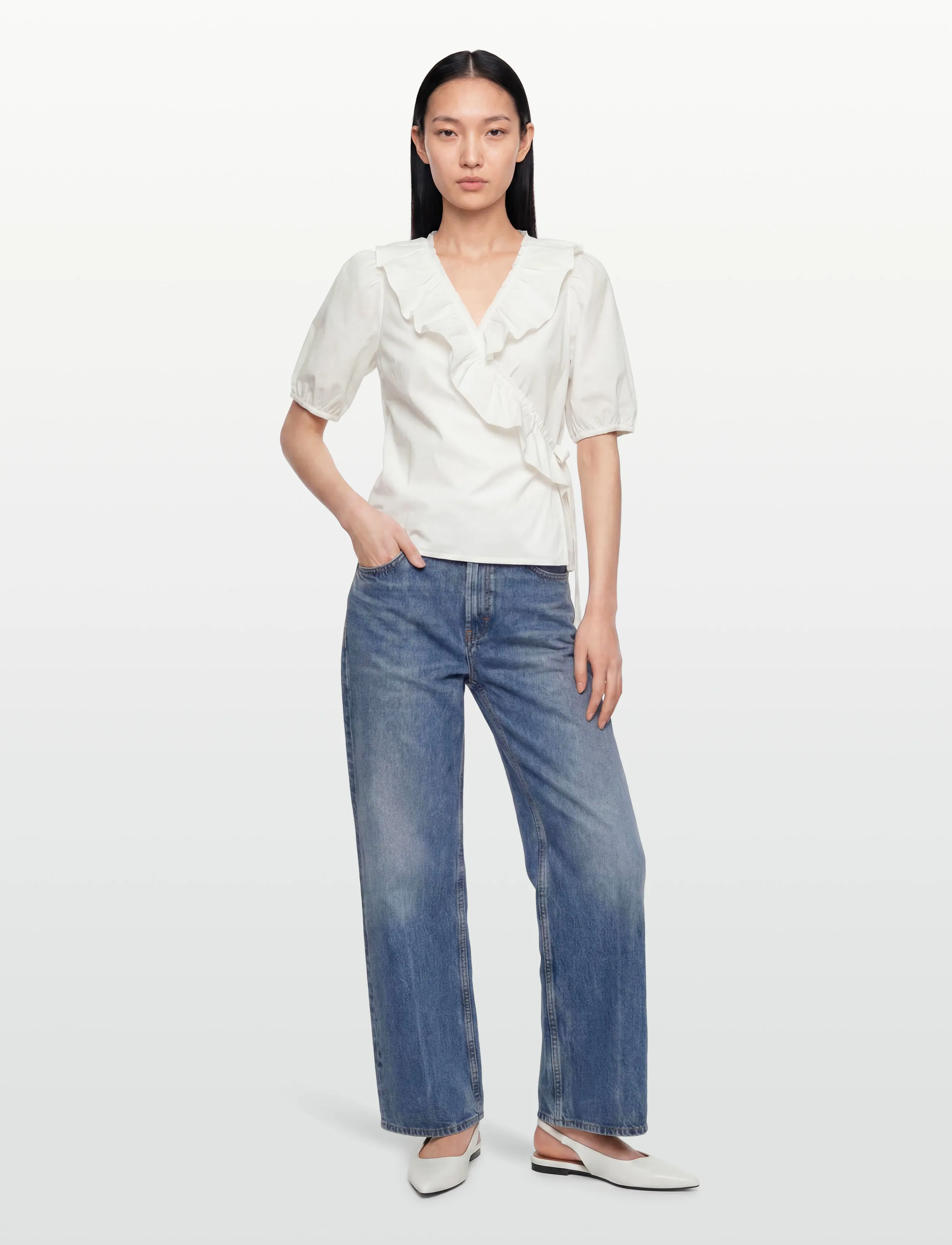 FREE/QUENT Fqmalay-Blouse, M, Blouses, Weiß - Short-sleeved, Frauen