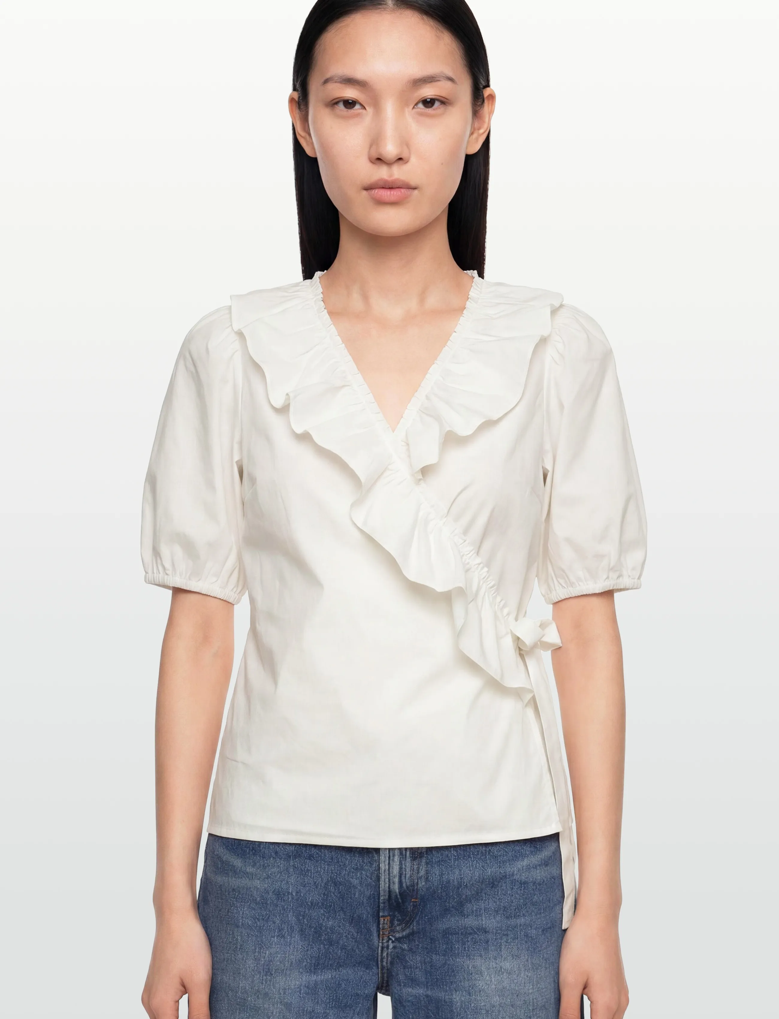 FREE/QUENT - FQMALAY-BLOUSE - blūzes ar īsām piedurknēm - star off-white - 3