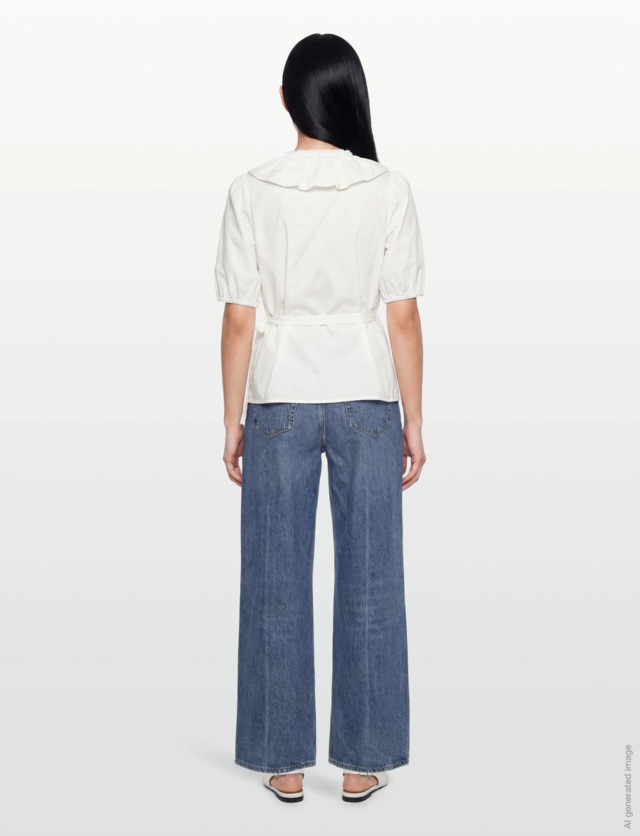 FREE/QUENT - FQMALAY-BLOUSE - lühikeste varrukatega pluusid - star off-white - 4