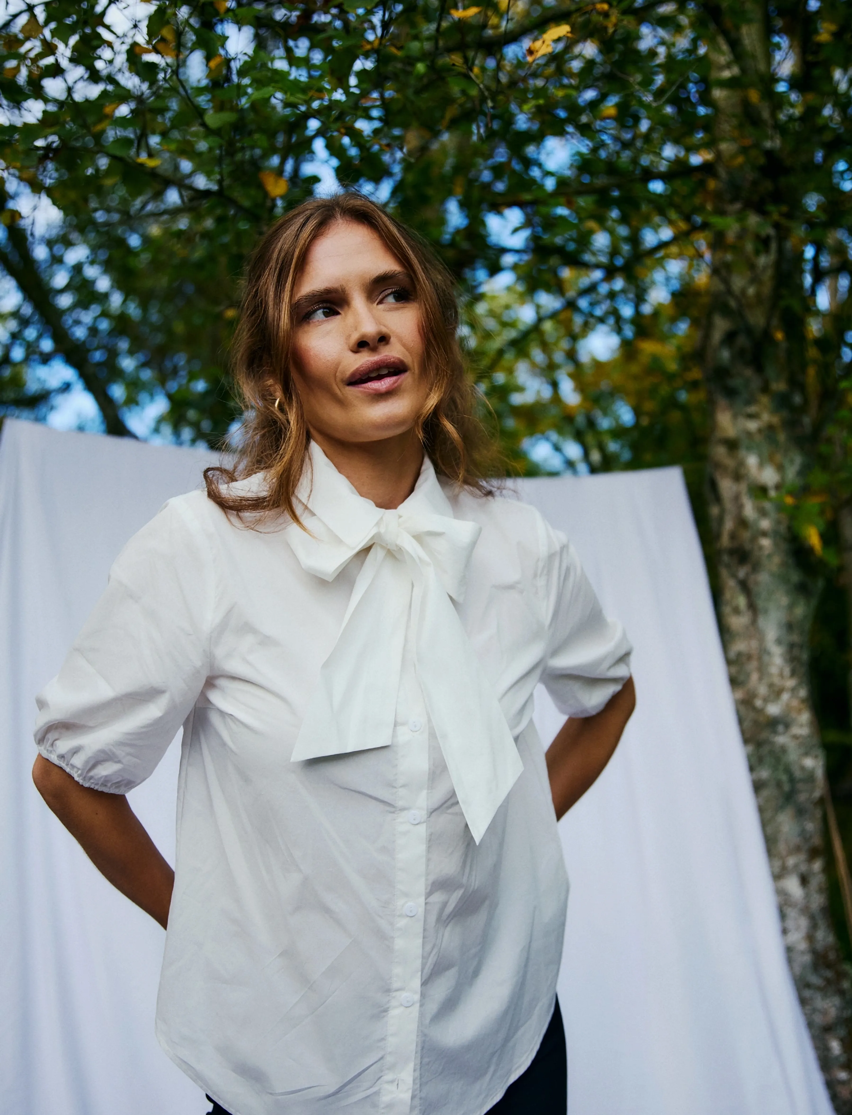FREE/QUENT - FQMALAY-SHIRT - kurzämlige blusen - star off-white - 3