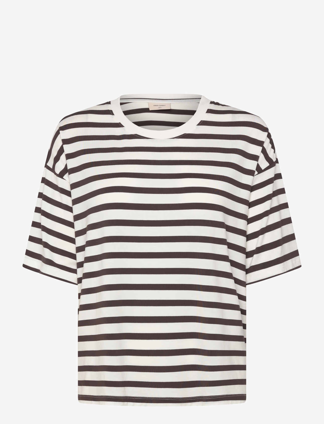 FREE/QUENT - FQPRELA-TEE - t-shirts - star off-white w. coffee bean - 1
