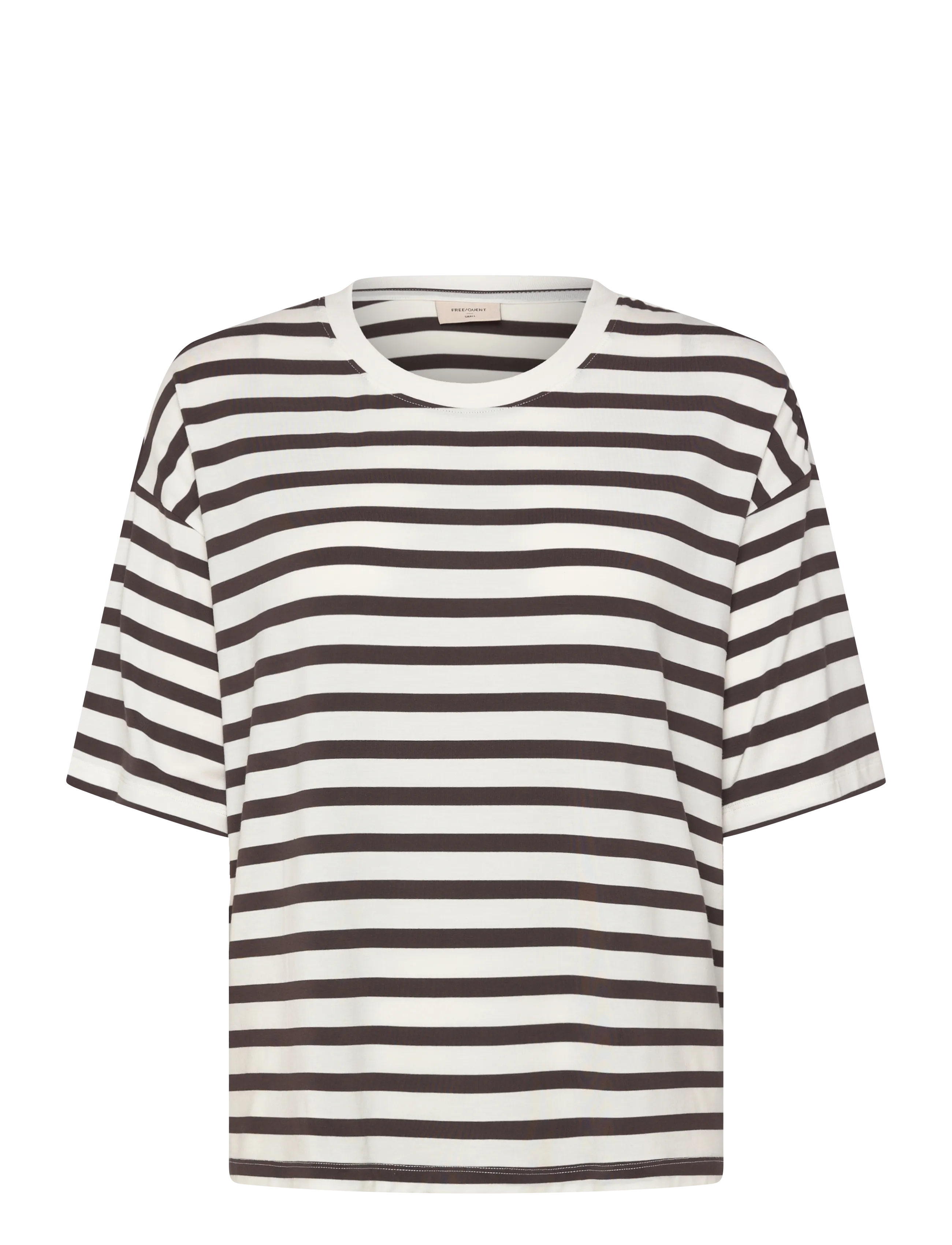 FREE/QUENT FQPRELA-TEE - FREE|QUENT - STAR OFF-WHITE W. COFFEE BEAN / cream