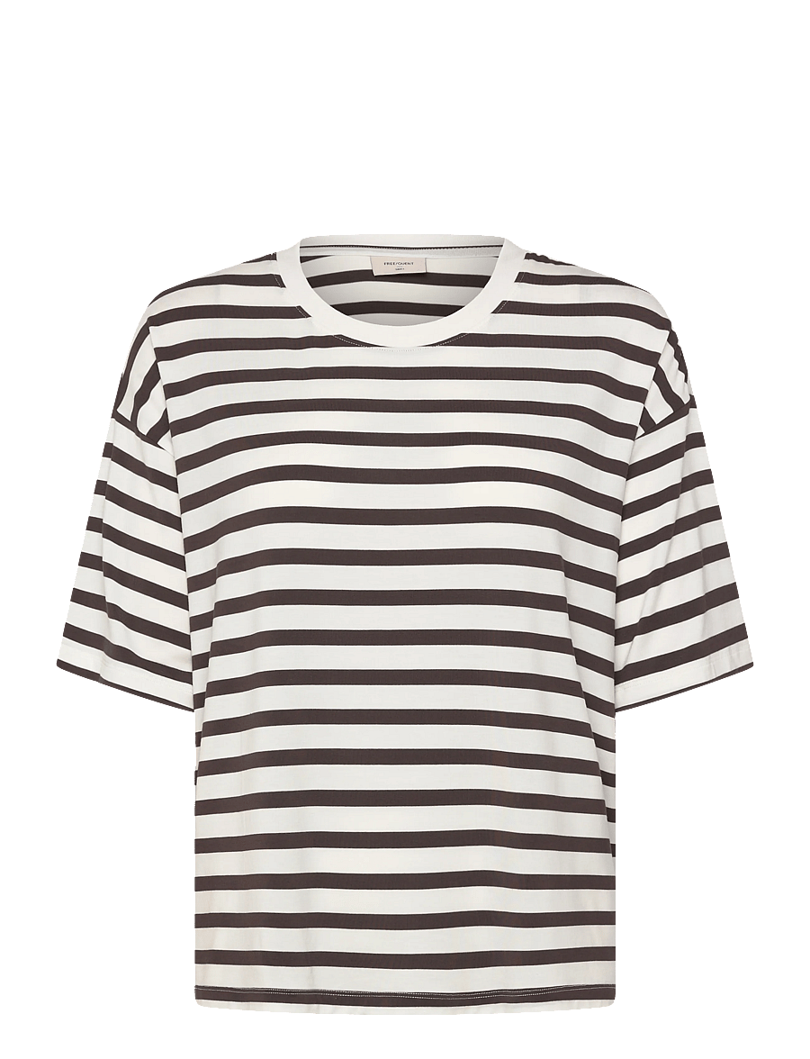 FREE/QUENT - FQPRELA-TEE - t-shirts - star off-white w. coffee bean - 1