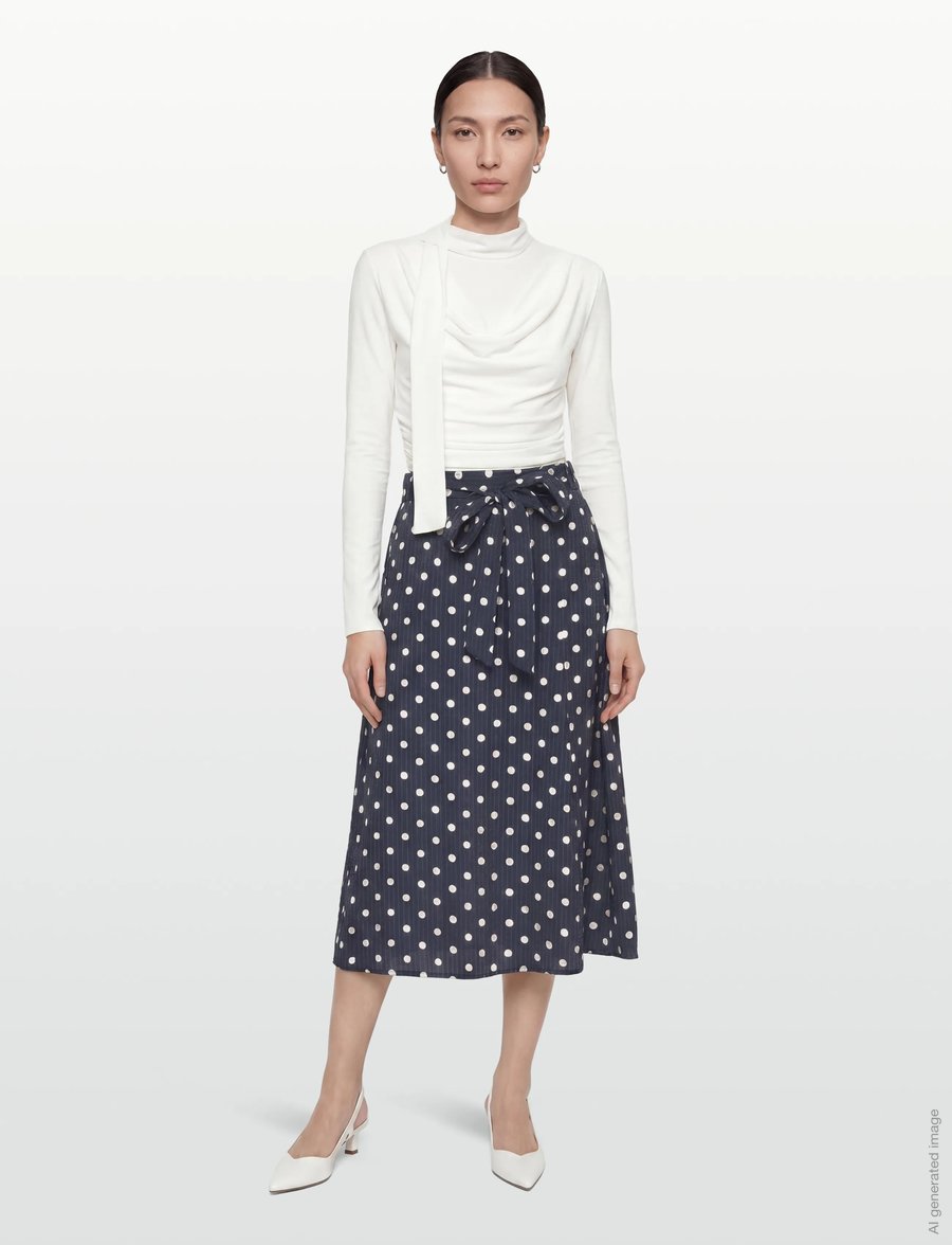 FREE/QUENT - FQALMA-SKIRT - midi skirts - navy blazer w. moonbeam - 0