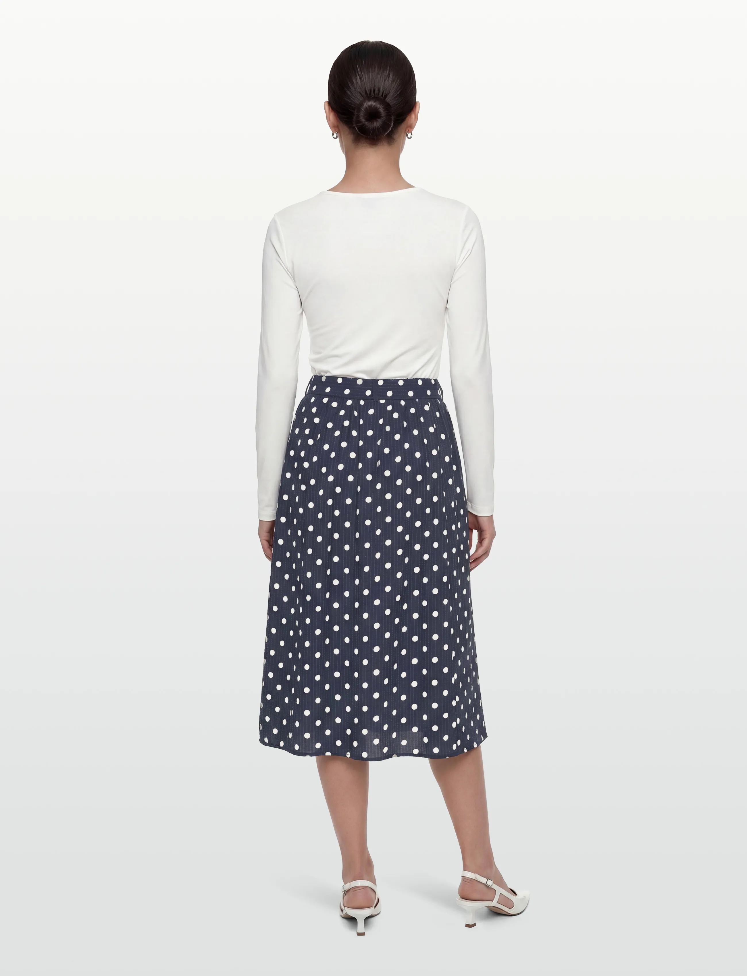 FREE/QUENT - FQALMA-SKIRT - midi skirts - navy blazer w. moonbeam - 4