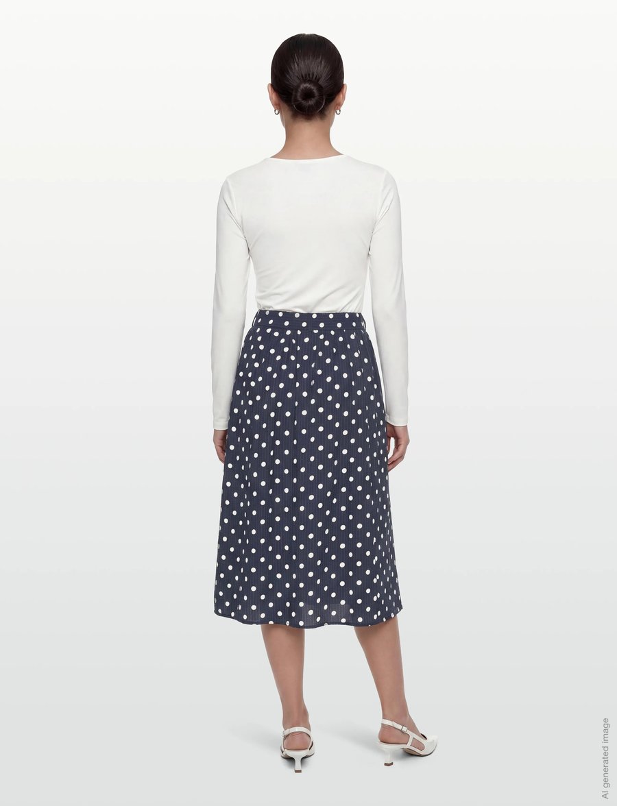 FREE/QUENT - FQALMA-SKIRT - midi skirts - navy blazer w. moonbeam - 4