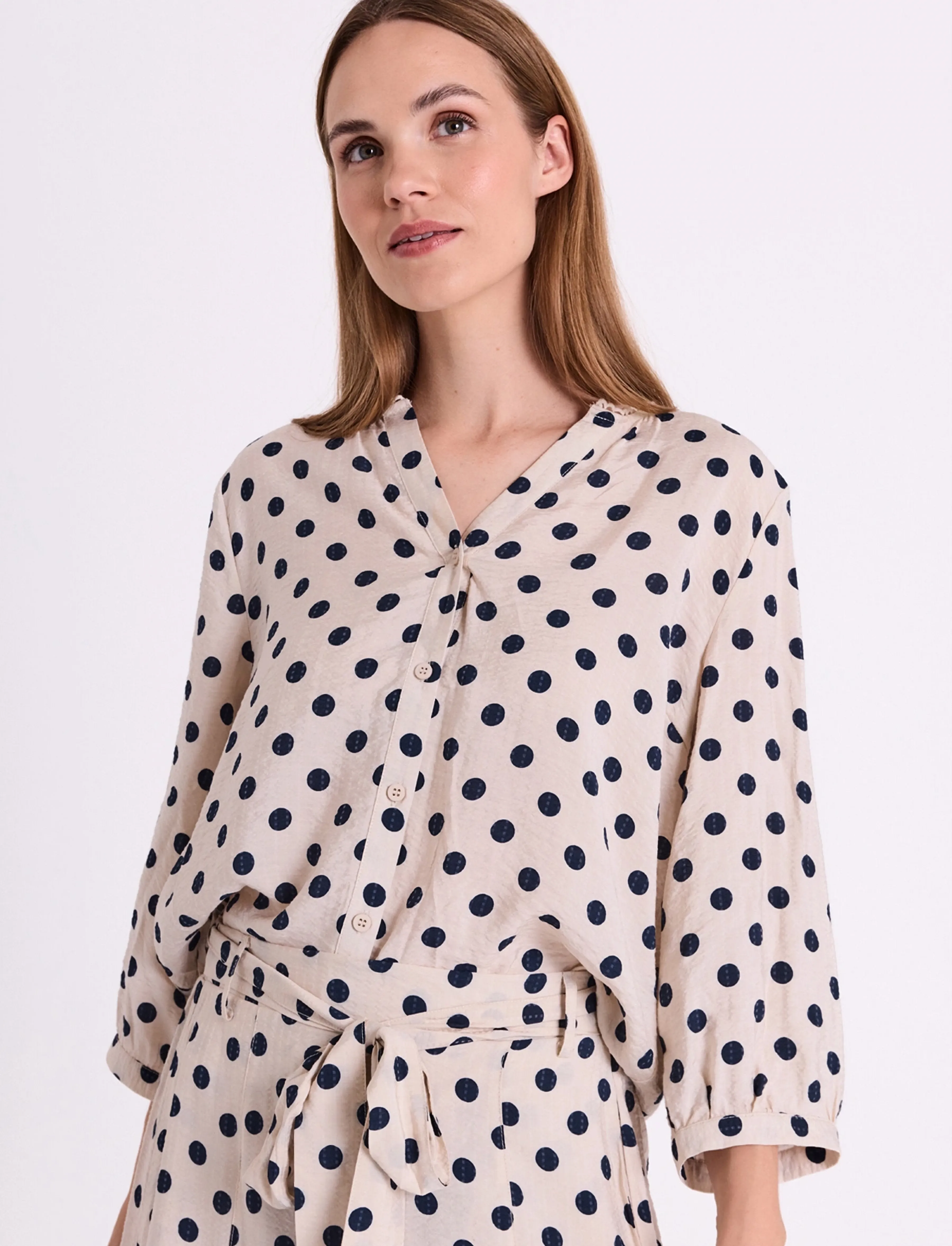 FREE/QUENT FQALMA-BLOUSE - Blusen - MOONBEAM W. NAVY BLAZER / navy