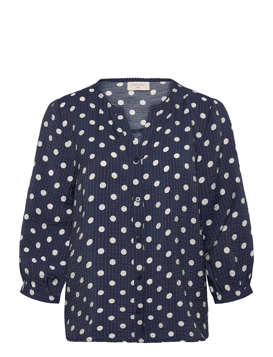 FREE/QUENT - FQALMA-BLOUSE - blūzes ar garām piedurknēm - navy blazer w. moonbeam - 1