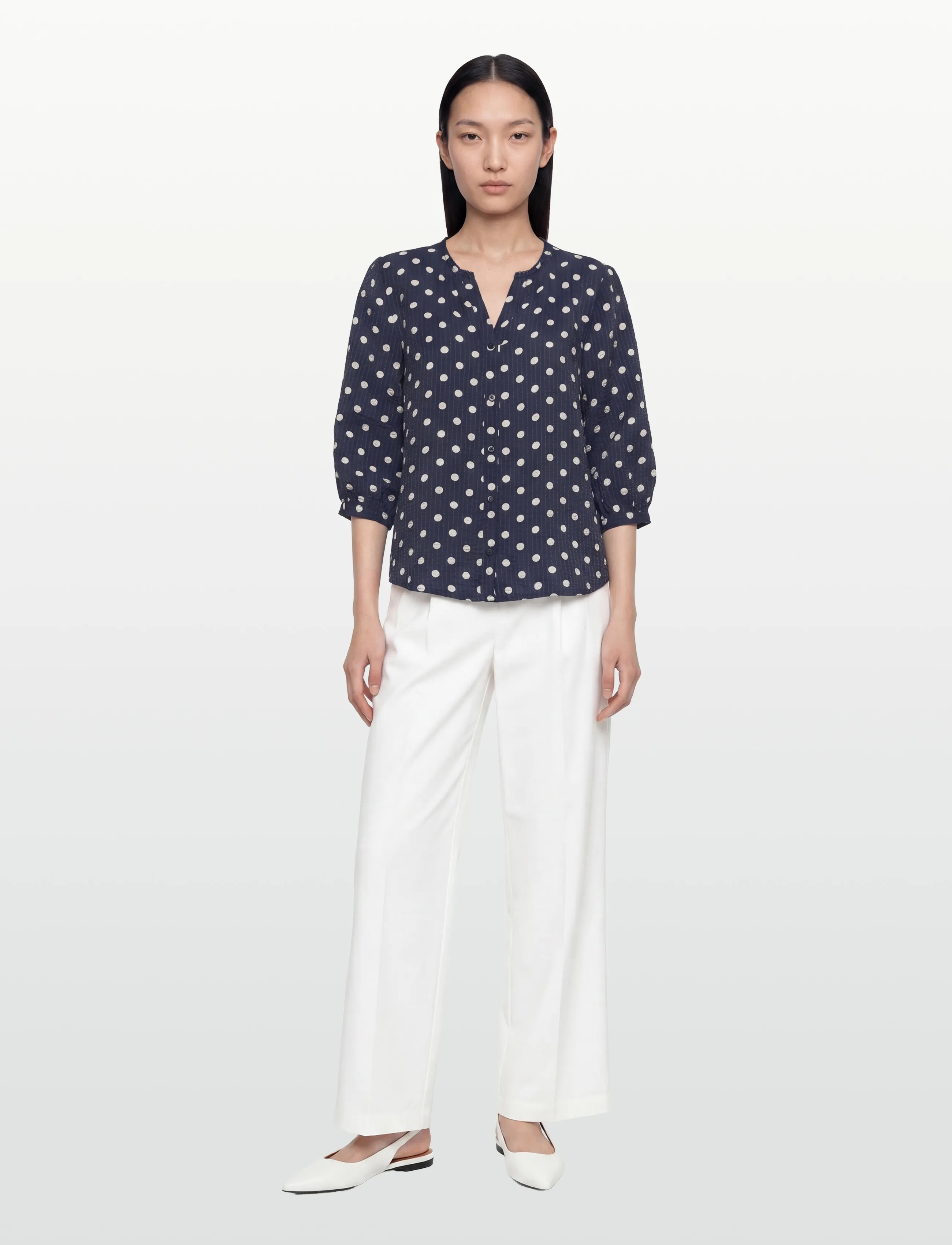 FREE/QUENT - FQALMA-BLOUSE - blūzes ar garām piedurknēm - navy blazer w. moonbeam - 0