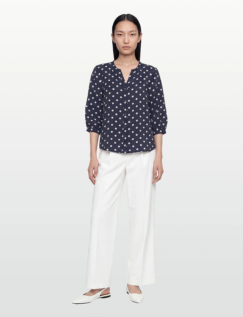 FREE/QUENT - FQALMA-BLOUSE - langærmede bluser - navy blazer w. moonbeam - 0