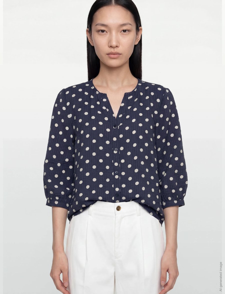 FREE/QUENT - FQALMA-BLOUSE - blūzes ar garām piedurknēm - navy blazer w. moonbeam - 3
