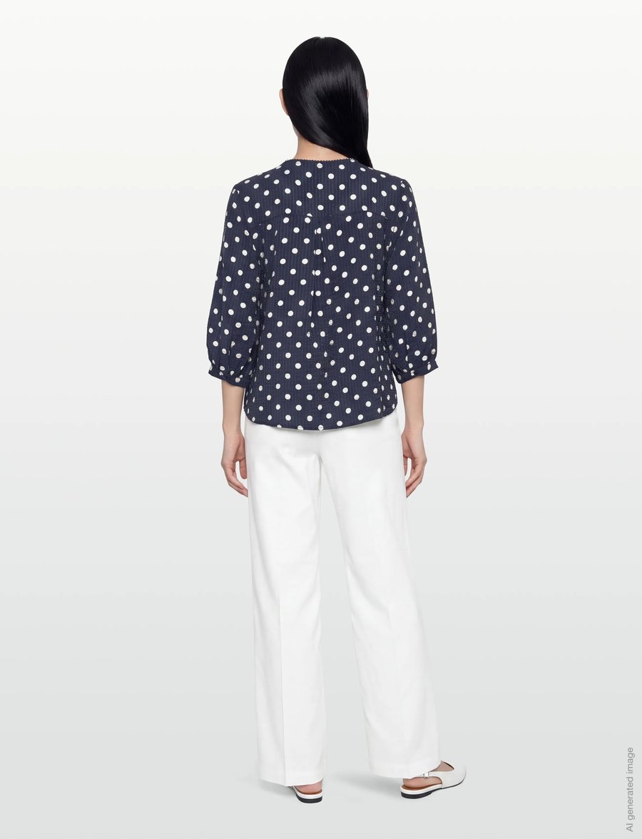 FREE/QUENT - FQALMA-BLOUSE - blūzes ar garām piedurknēm - navy blazer w. moonbeam - 4