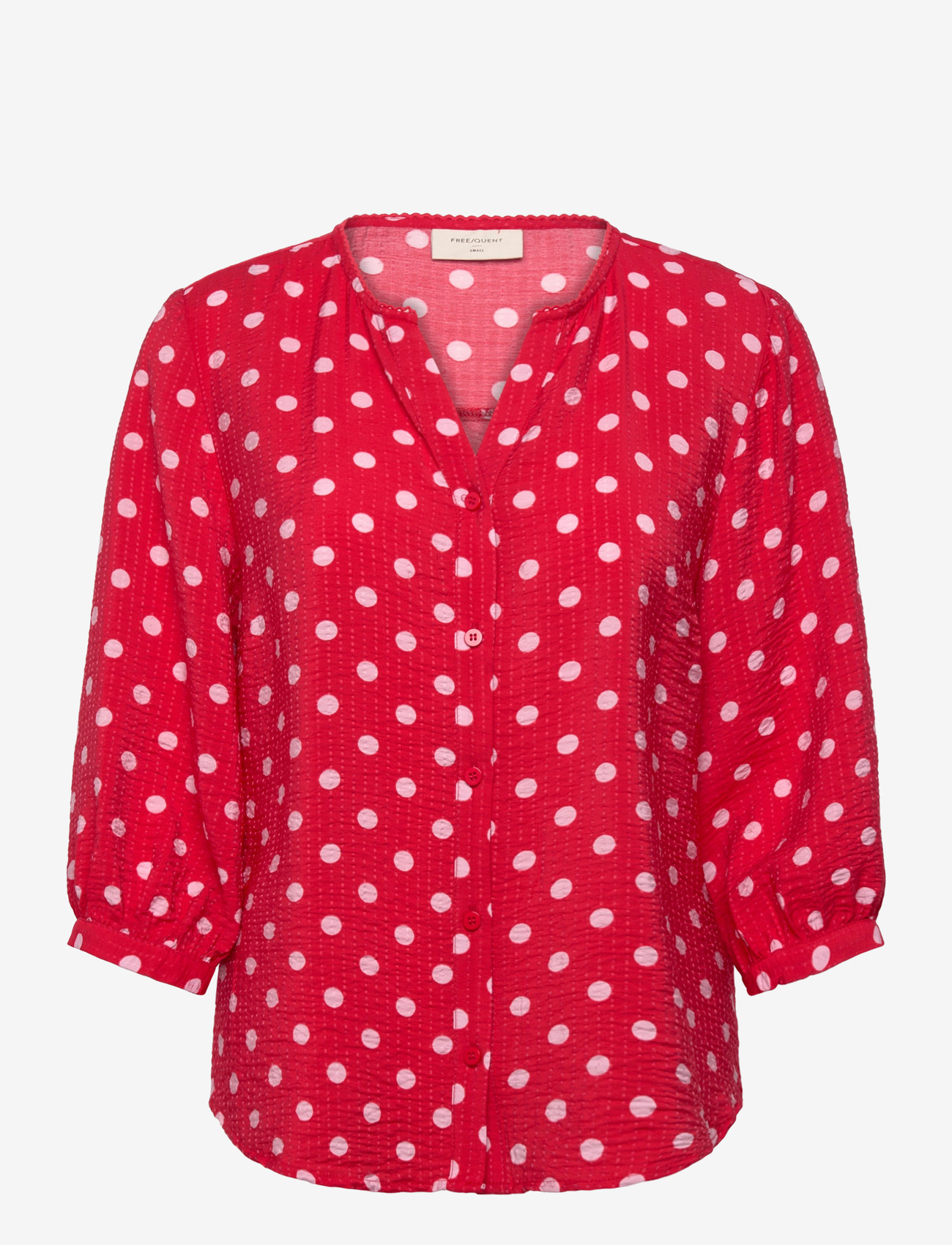 FREE/QUENT - FQALMA-BLOUSE - langærmede bluser - true red w. sweet lilac - 0