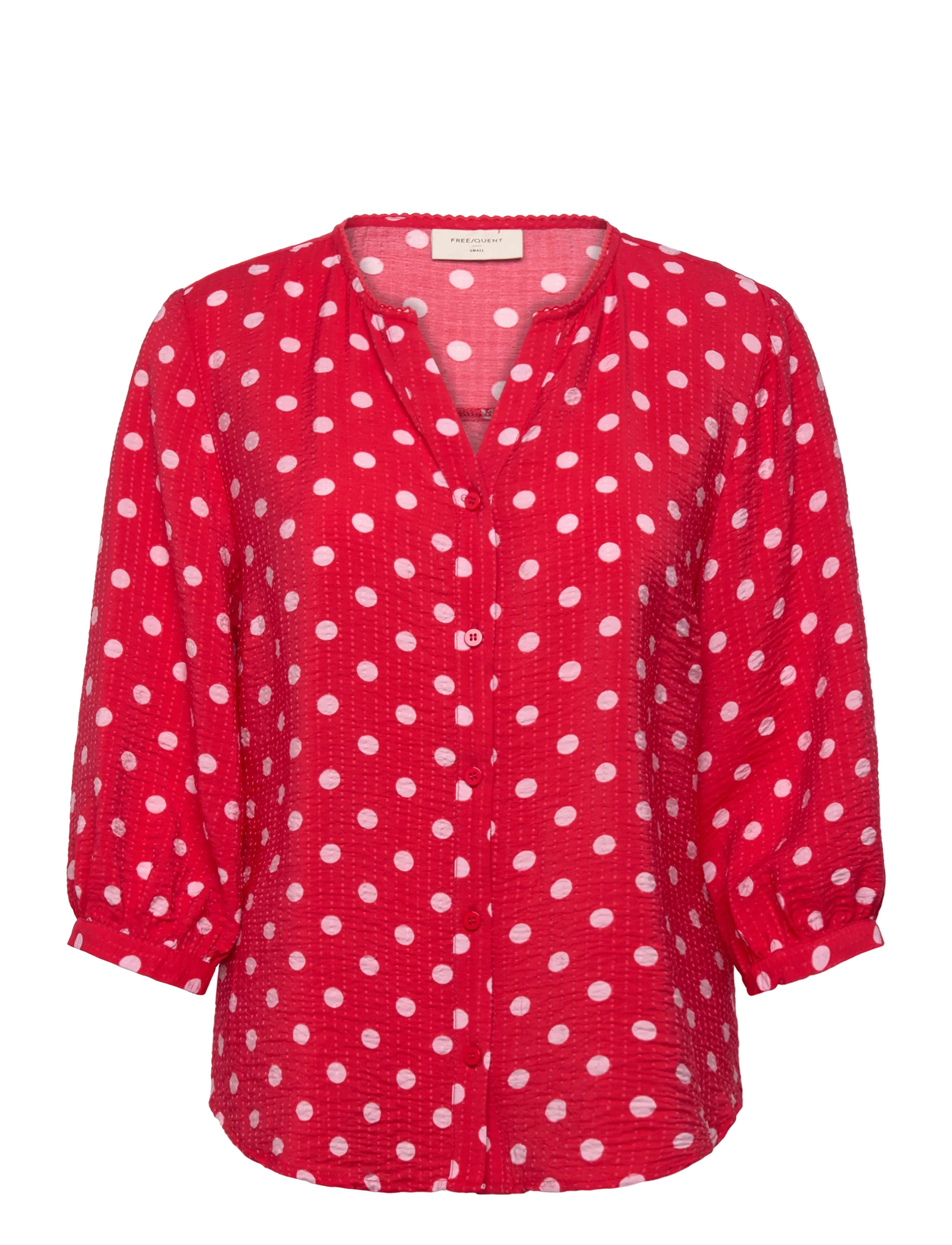 FREE/QUENT FQALMA-BLOUSE - Bluser - TRUE RED W. SWEET LILAC / red