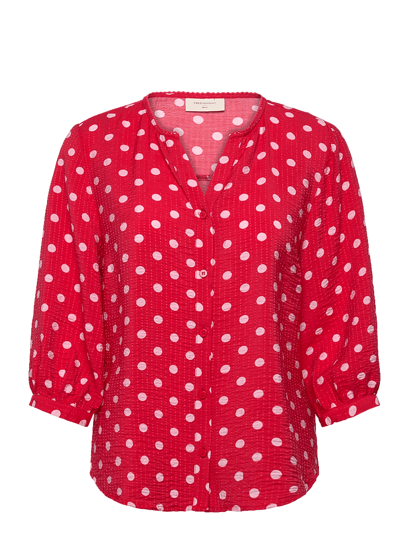 FREE/QUENT - FQALMA-BLOUSE - langærmede bluser - true red w. sweet lilac - 0