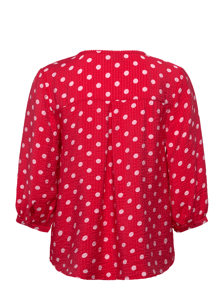 FREE/QUENT - FQALMA-BLOUSE - långärmade blusar - true red w. sweet lilac - 1
