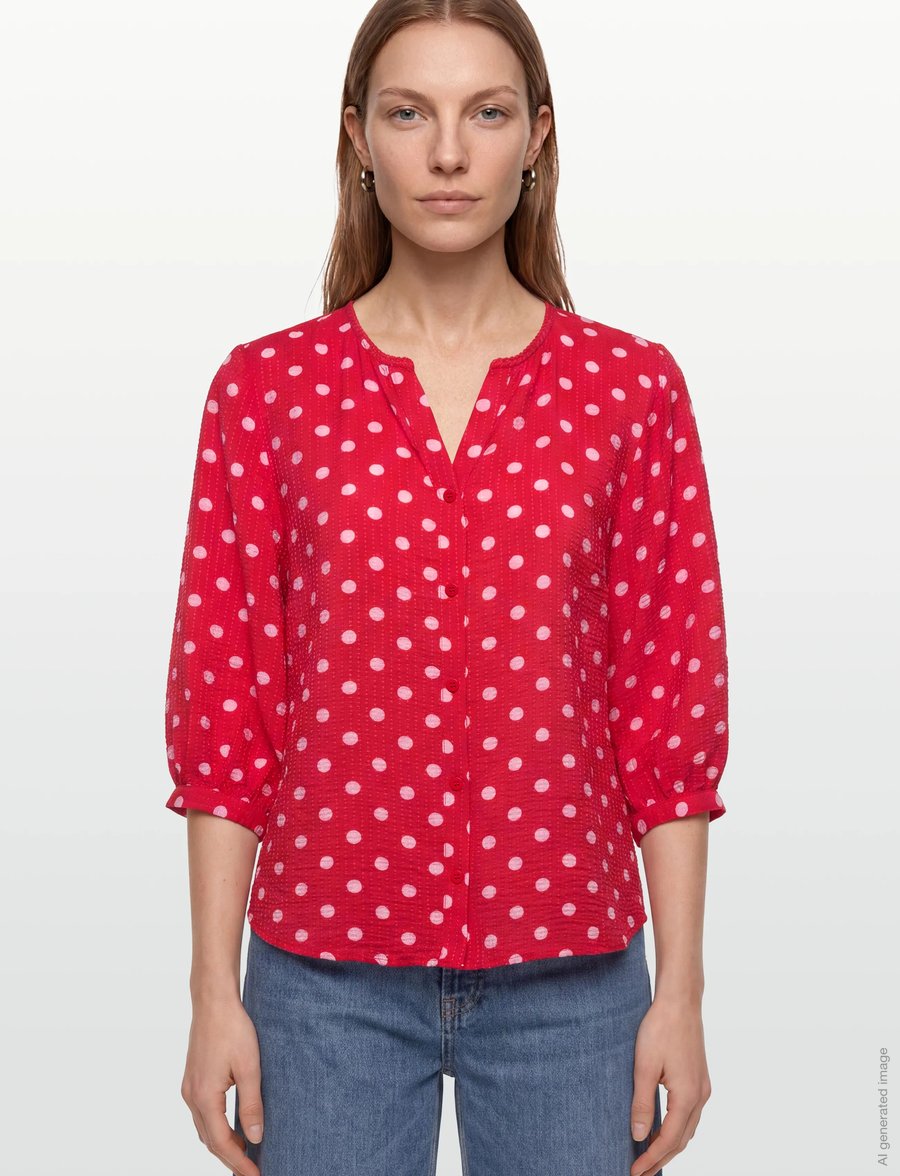 FREE/QUENT - FQALMA-BLOUSE - pikkade varrukatega pluusid - true red w. sweet lilac - 3