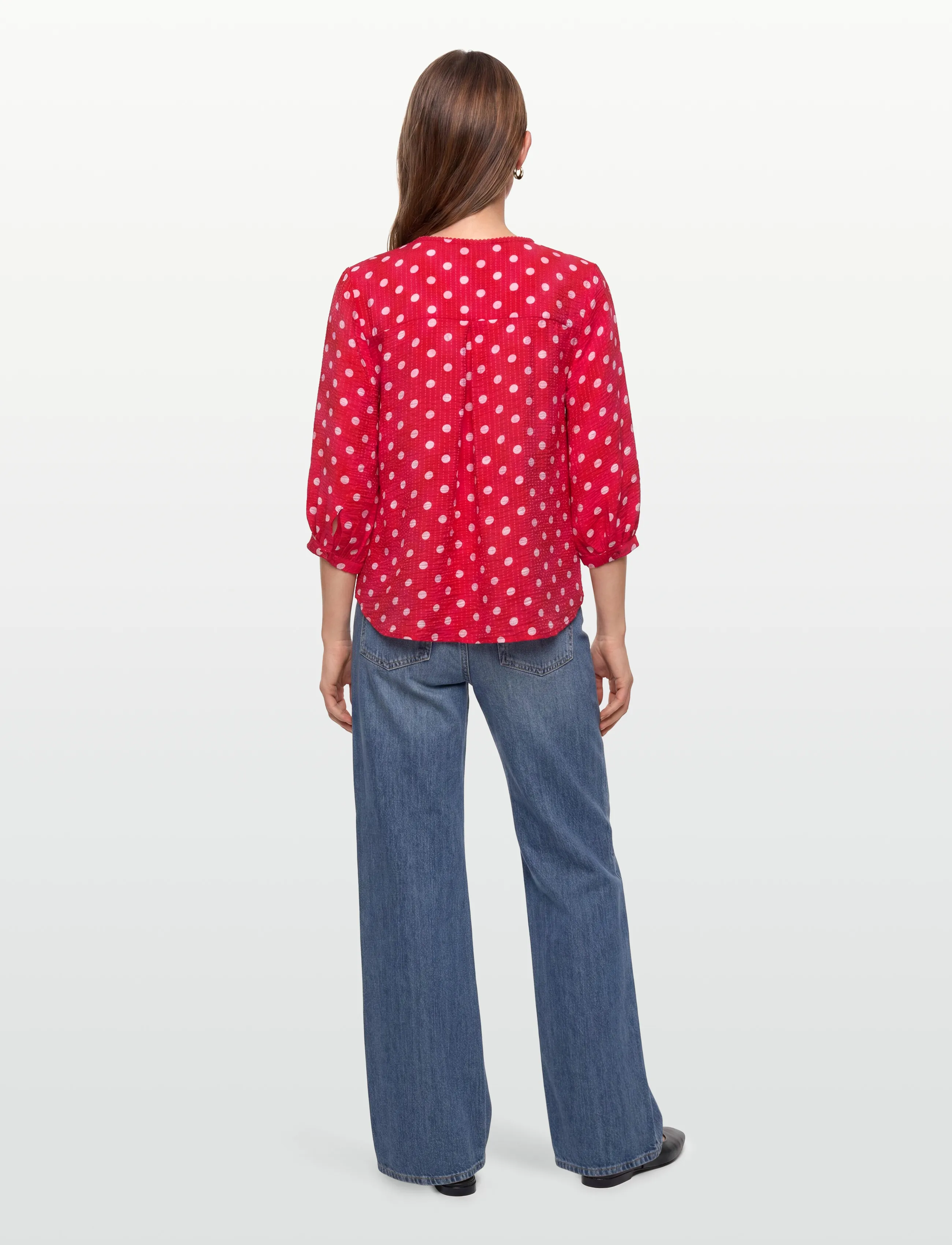 FREE/QUENT - FQALMA-BLOUSE - långärmade blusar - true red w. sweet lilac - 4
