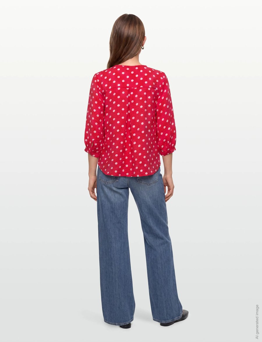FREE/QUENT - FQALMA-BLOUSE - pikkade varrukatega pluusid - true red w. sweet lilac - 4