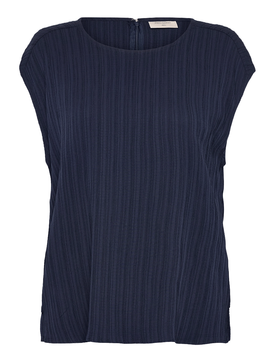 FREE/QUENT - FQGRSVALSE-BLOUSE - short-sleeved blouses - navy blazer - 1