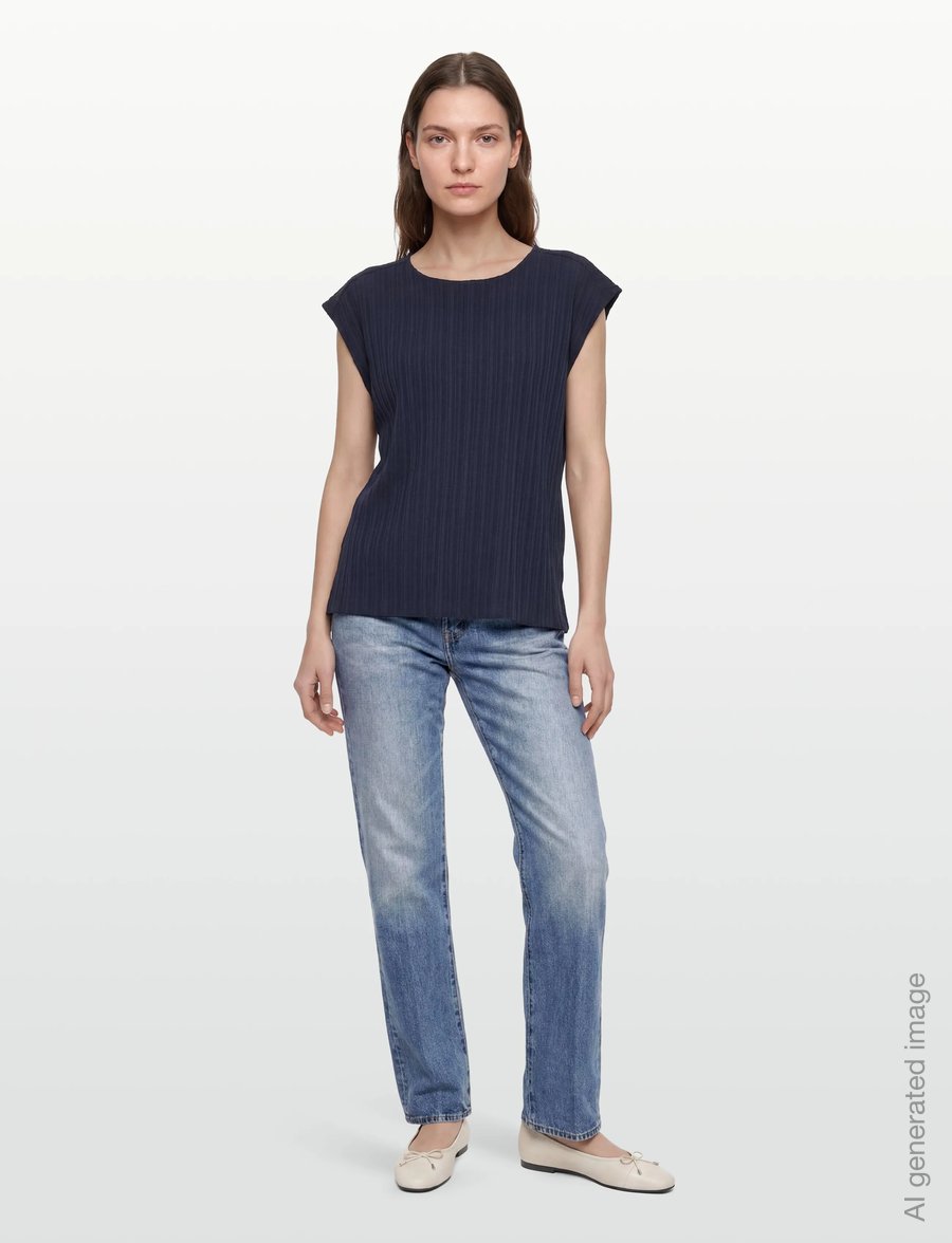 FREE/QUENT - FQGRSVALSE-BLOUSE - short-sleeved blouses - navy blazer - 0