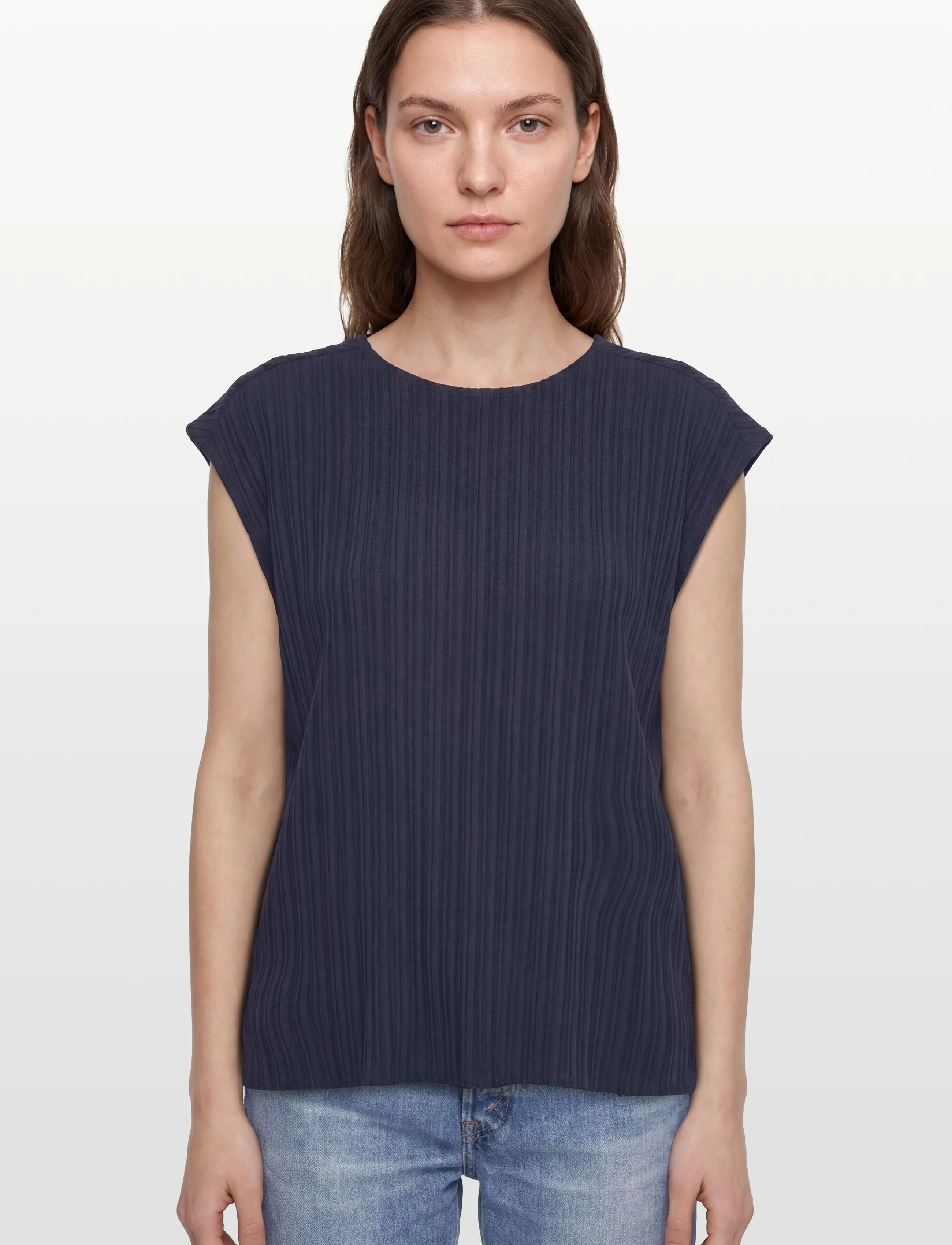 FREE/QUENT - FQGRSVALSE-BLOUSE - short-sleeved blouses - navy blazer - 3