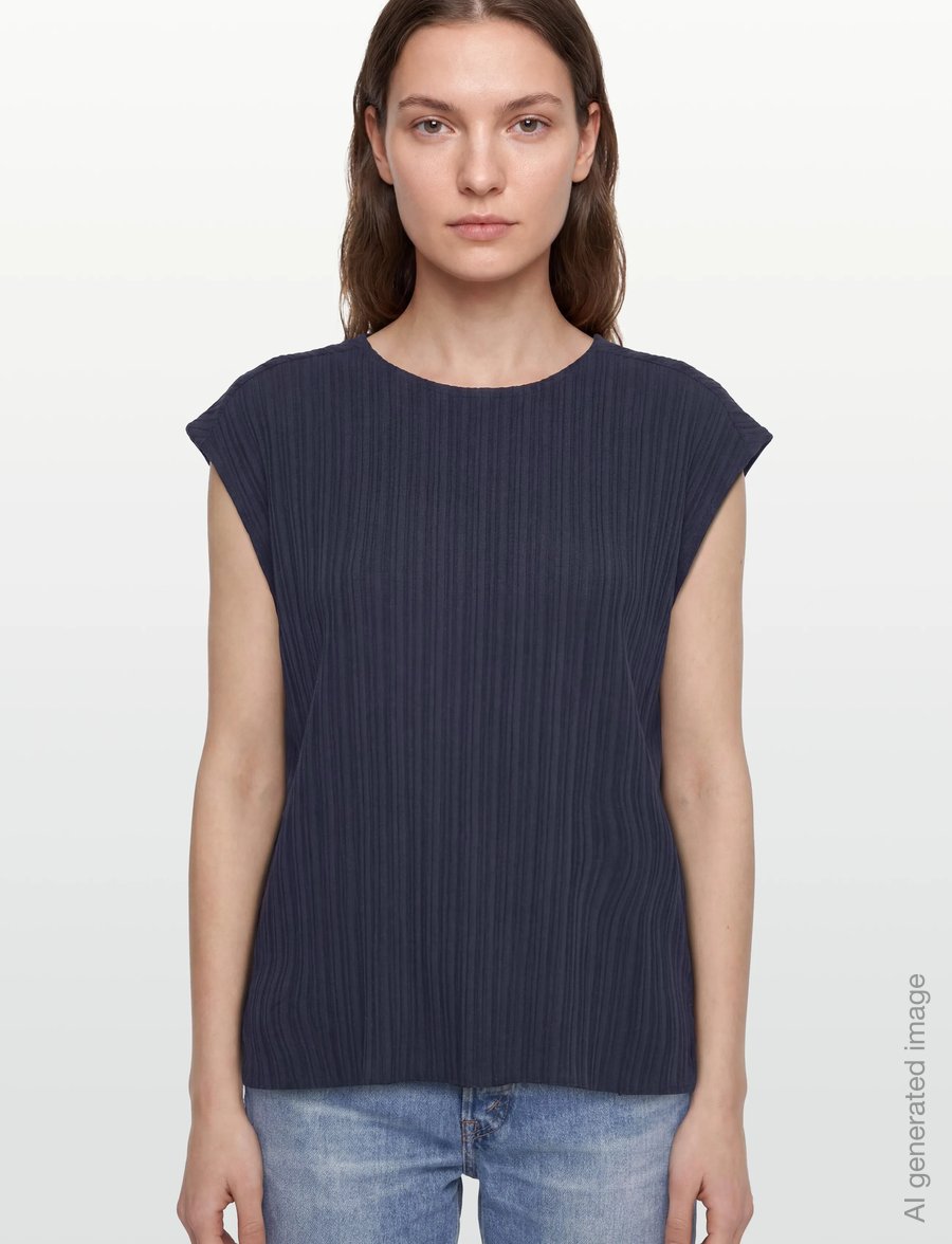 FREE/QUENT - FQGRSVALSE-BLOUSE - short-sleeved blouses - navy blazer - 3
