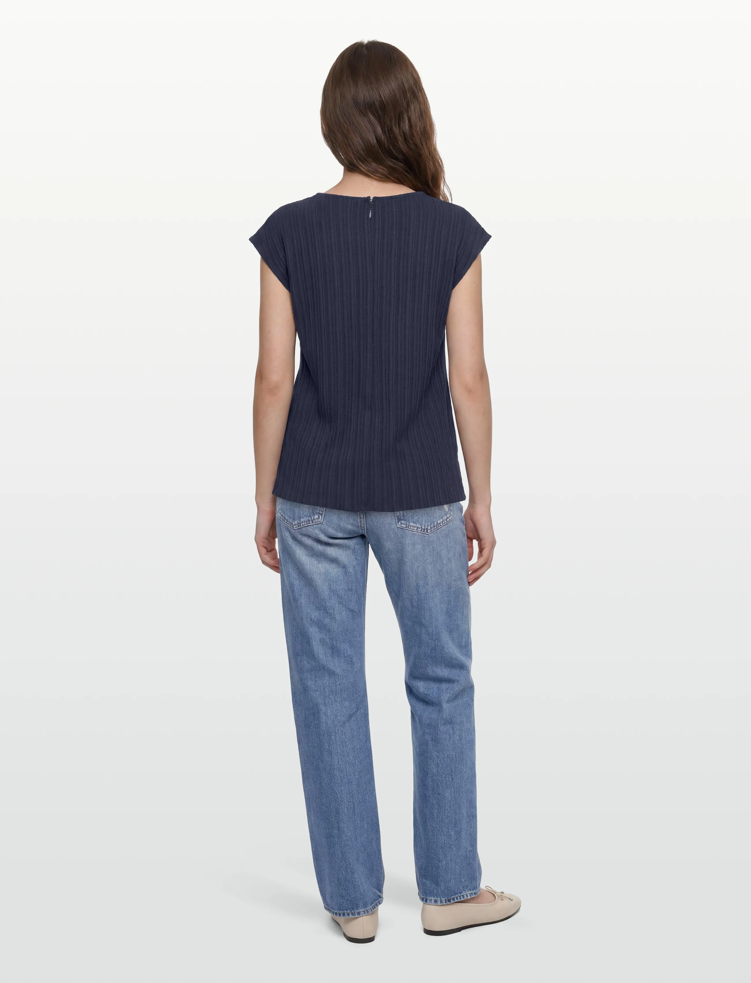 FREE/QUENT - FQGRSVALSE-BLOUSE - short-sleeved blouses - navy blazer - 4