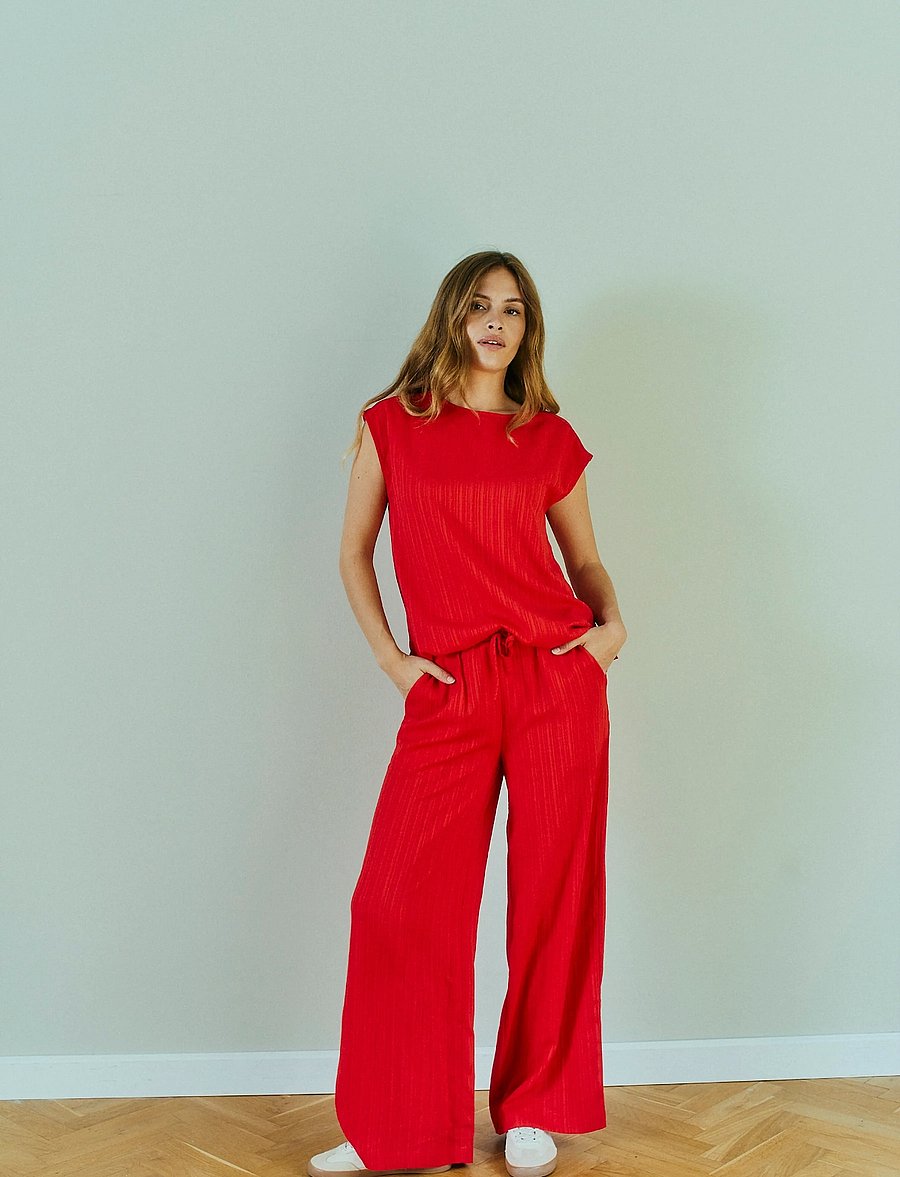 FREE/QUENT - FQGRSVALSE-BLOUSE - kurzärmelige blusen - true red - 3