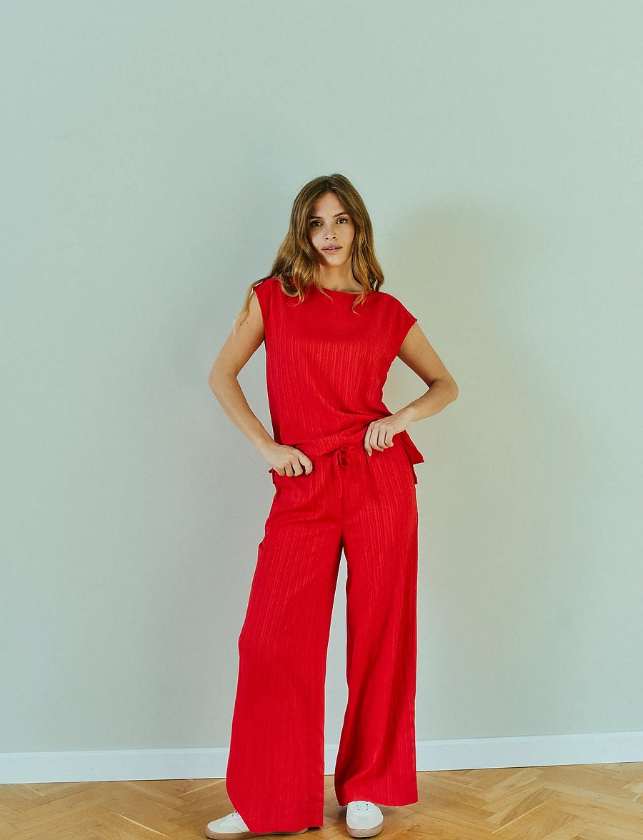 FREE/QUENT - FQGRSVALSE-BLOUSE - kurzärmelige blusen - true red - 4