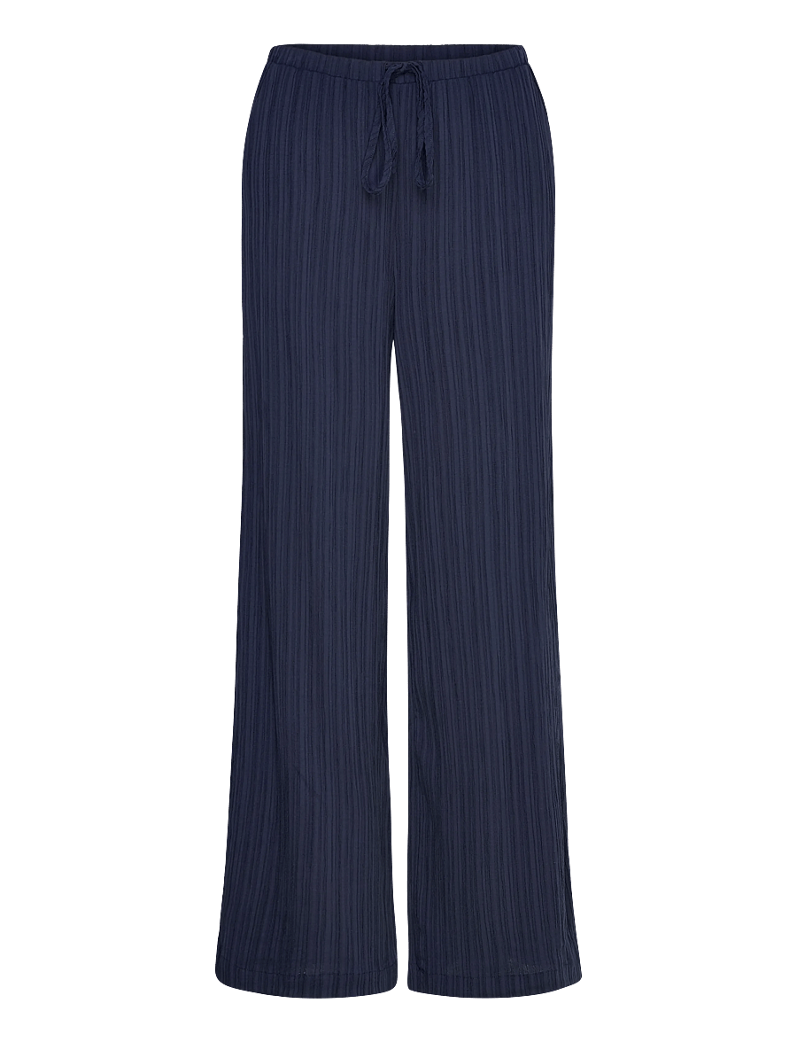 FREE/QUENT - FQGRSVALSE-PANTS - hosen mit weitem bein - navy blazer - 1