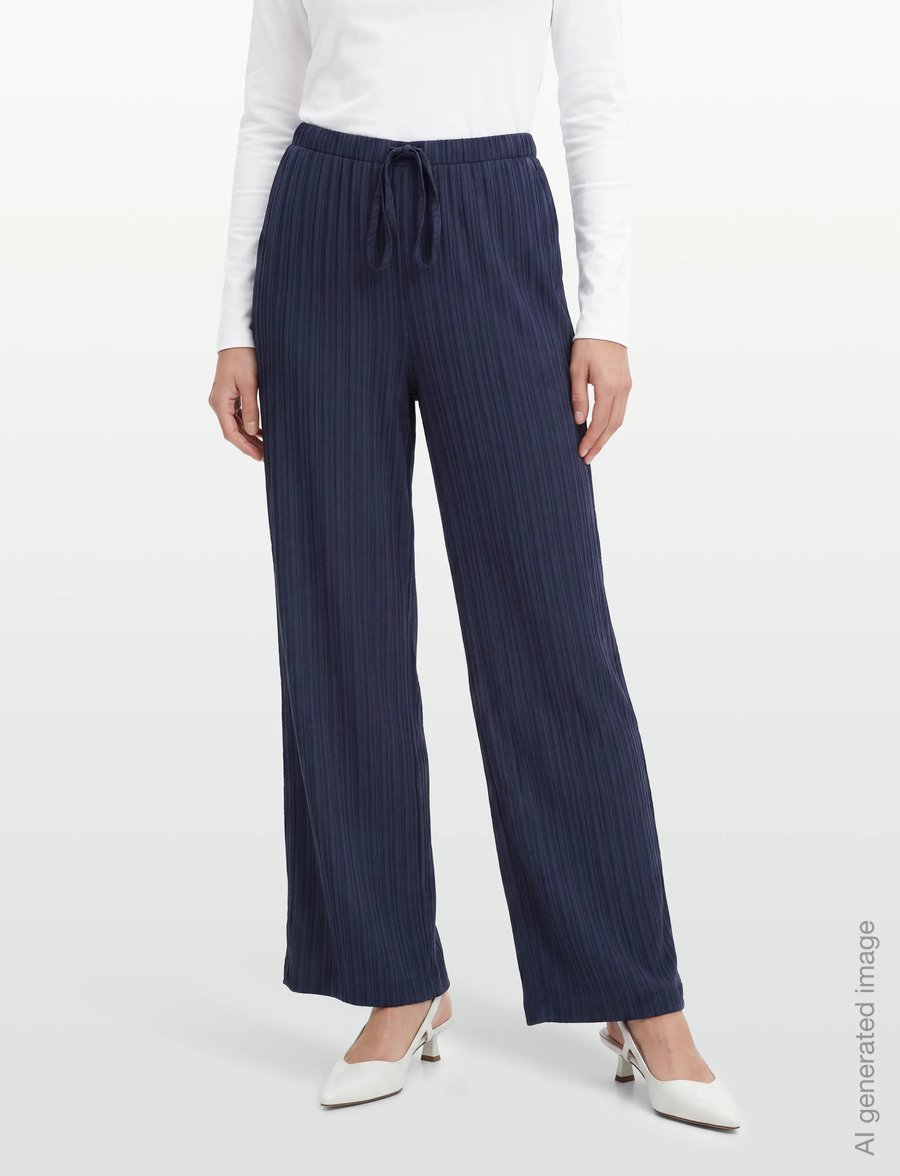 FREE/QUENT - FQGRSVALSE-PANTS - hosen mit weitem bein - navy blazer - 3