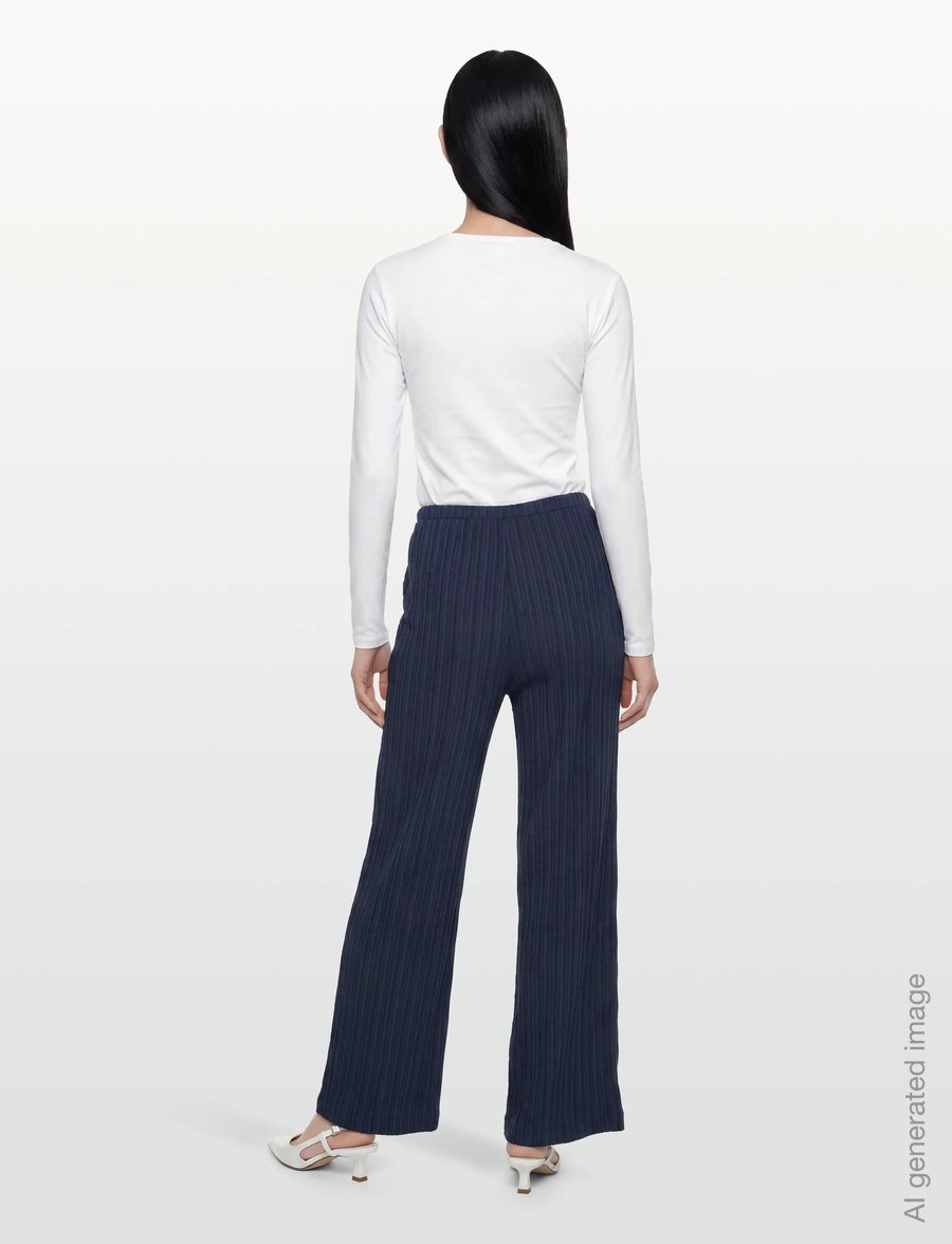 FREE/QUENT - FQGRSVALSE-PANTS - hosen mit weitem bein - navy blazer - 4