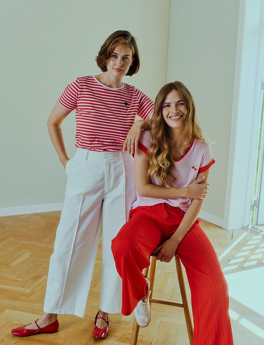 FREE/QUENT - FQGRSVALSE-PANTS - hosen mit weitem bein - true red - 4