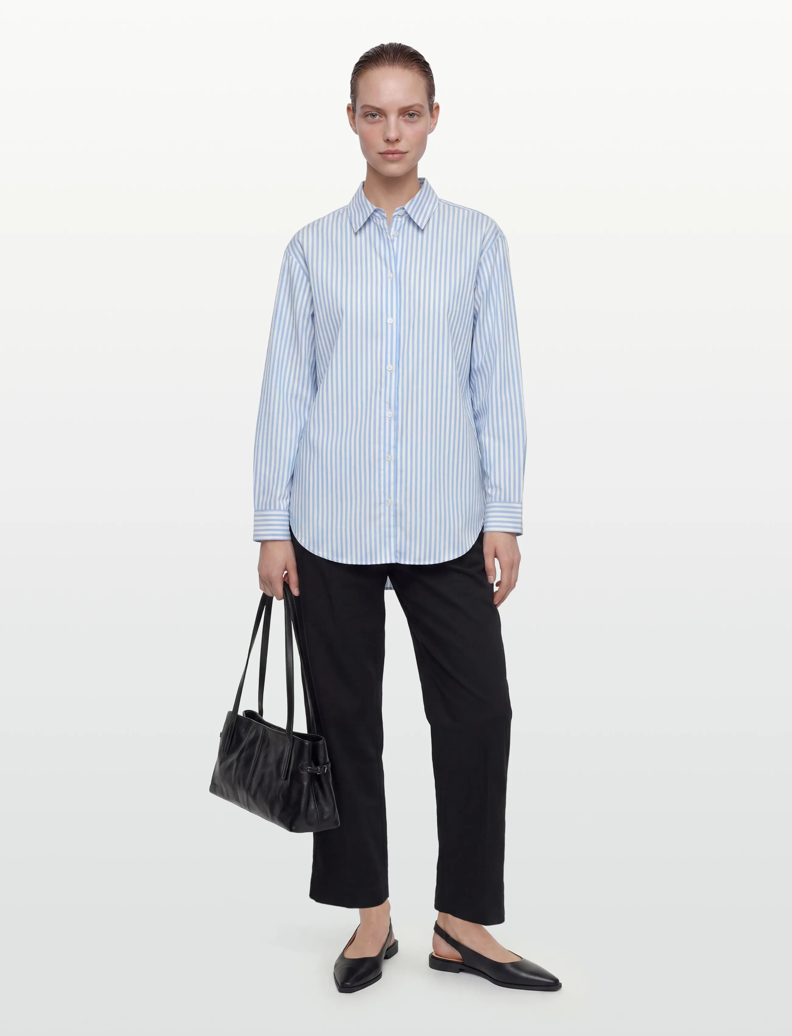 FREE/QUENT FQJOLLE-SHIRT - Langärmlige Hemden - STAR OFF-WHITE W. BLUE BELL / blue