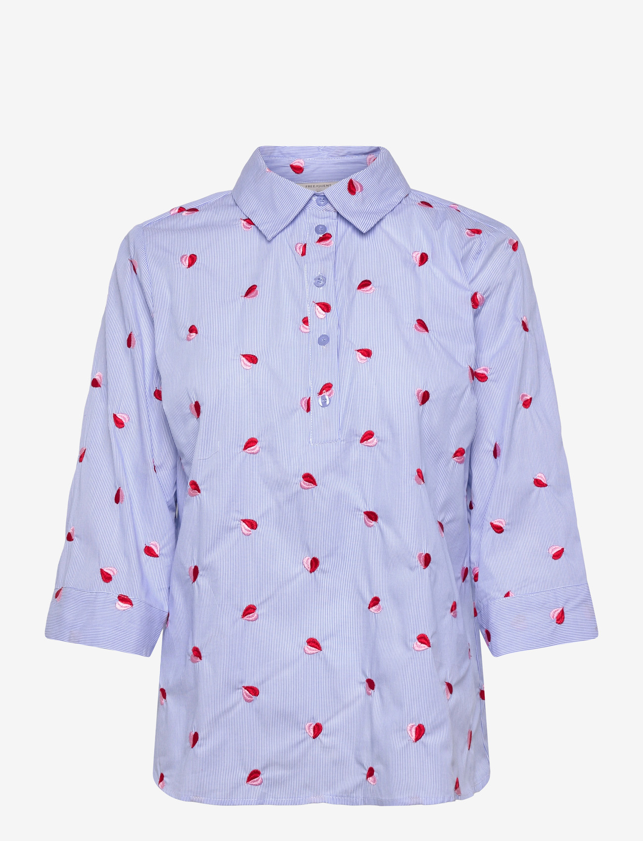 FREE/QUENT - FQROSAN-SHIRT - kurzärmlige hemden - blue bell w. sweet lilac - 1