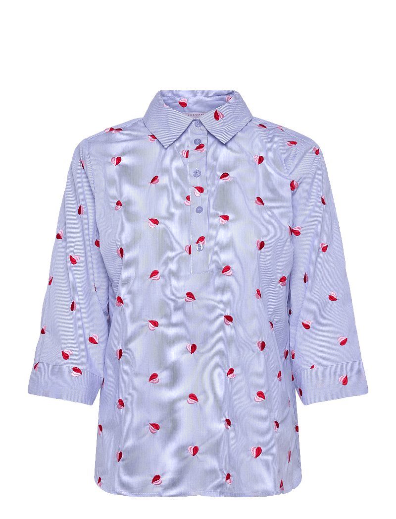 FREE/QUENT - FQROSAN-SHIRT - kurzärmlige hemden - blue bell w. sweet lilac - 1