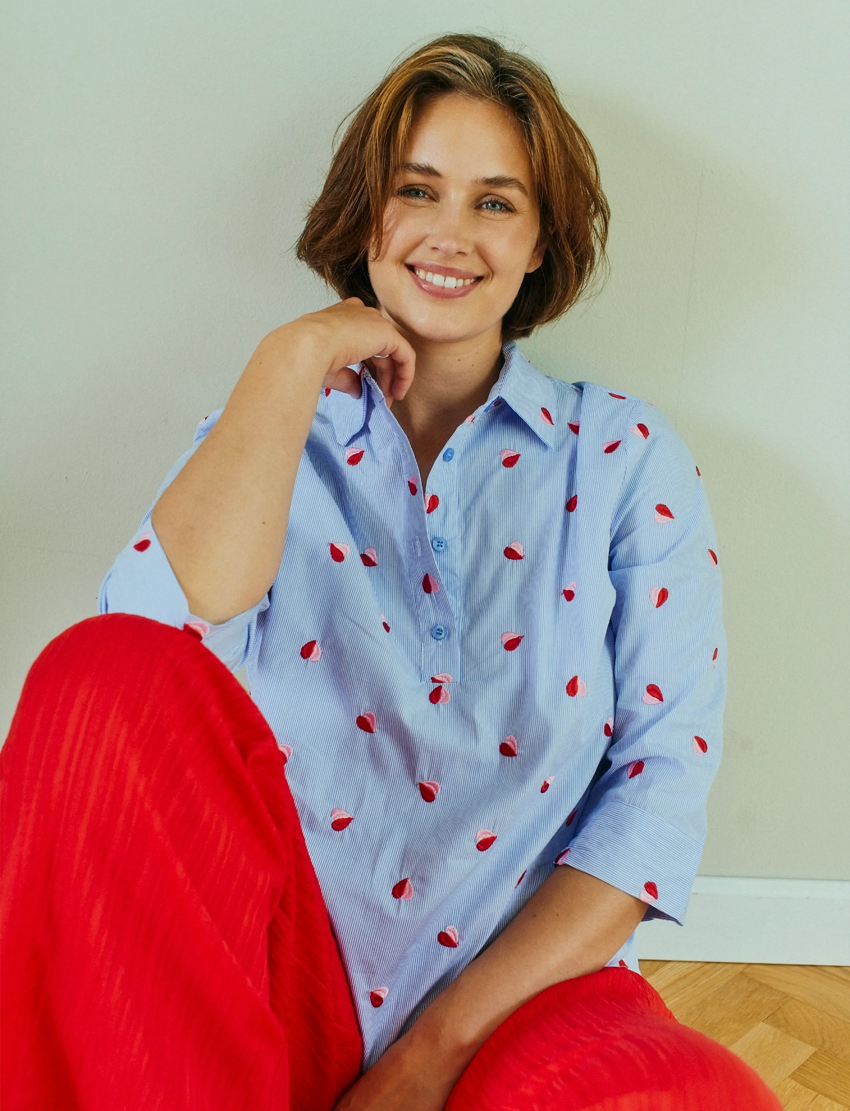 FREE/QUENT FQROSAN-SHIRT - Hemden - BLUE BELL W. SWEET LILAC / multi