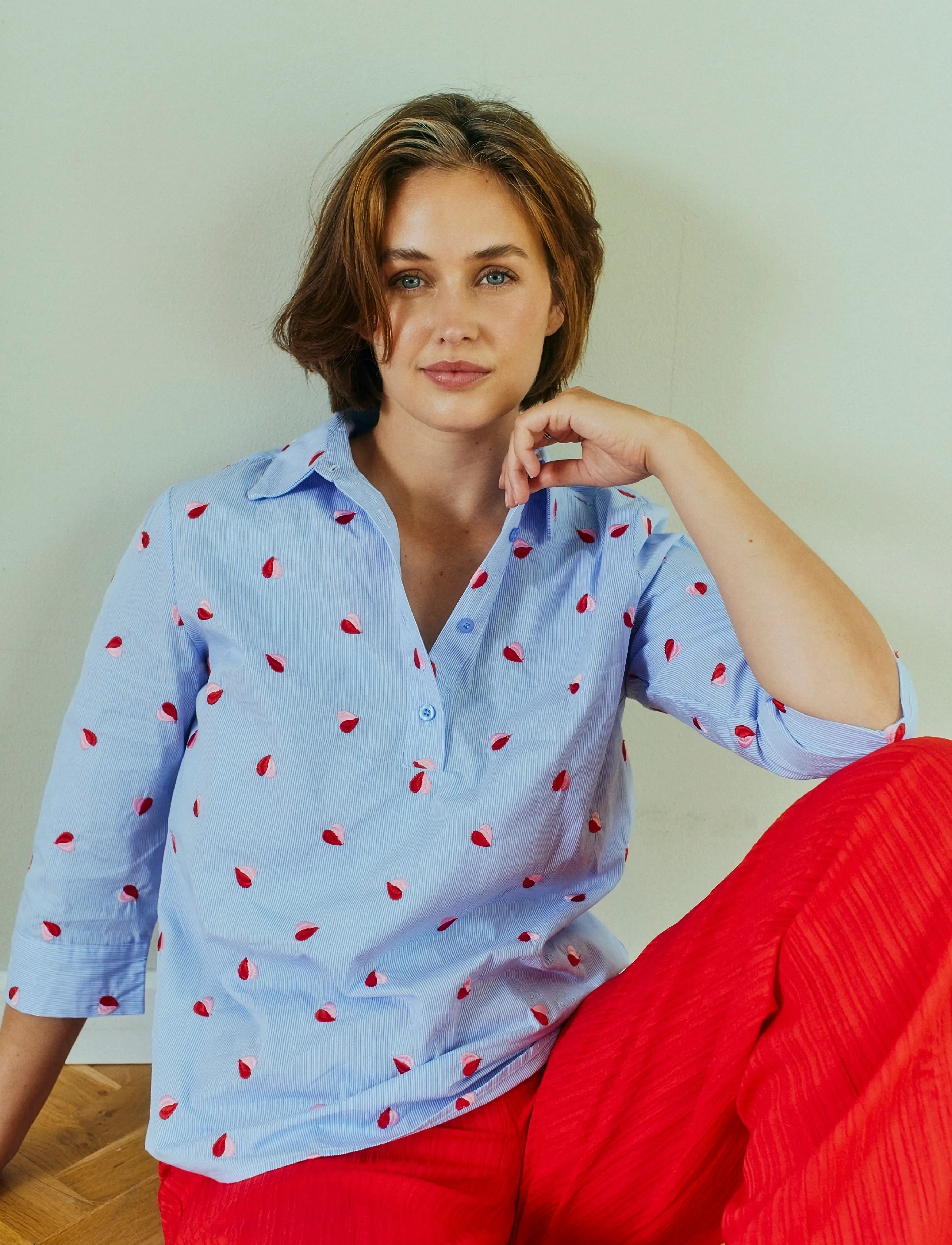 FREE/QUENT - FQROSAN-SHIRT - short-sleeved shirts - blue bell w. sweet lilac - 3